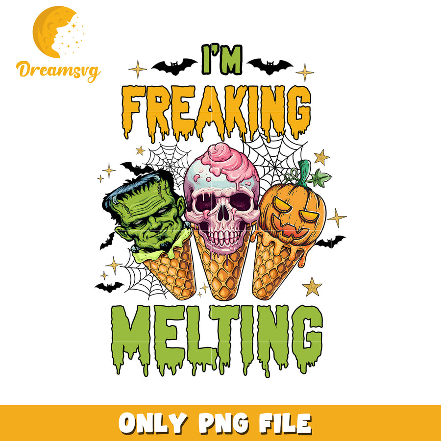 Im freaking melting png, halloween decor png, halloween season​ png