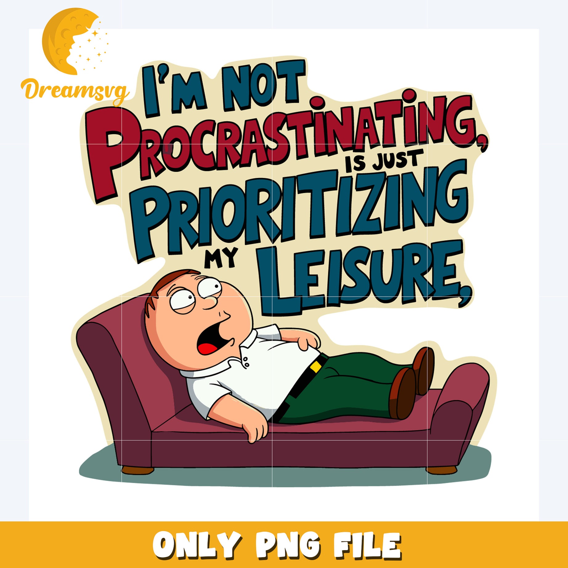 Im not procrastinating peter png, family guys png, peter griffin png