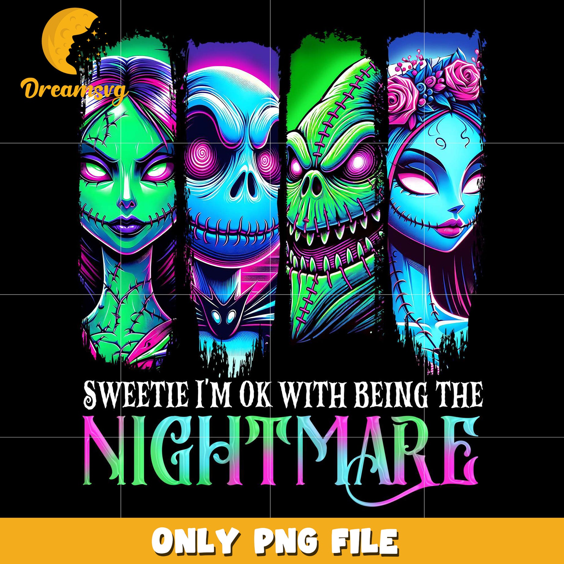 Im okay with being a nightmare png, halloween horror night png, halloween png