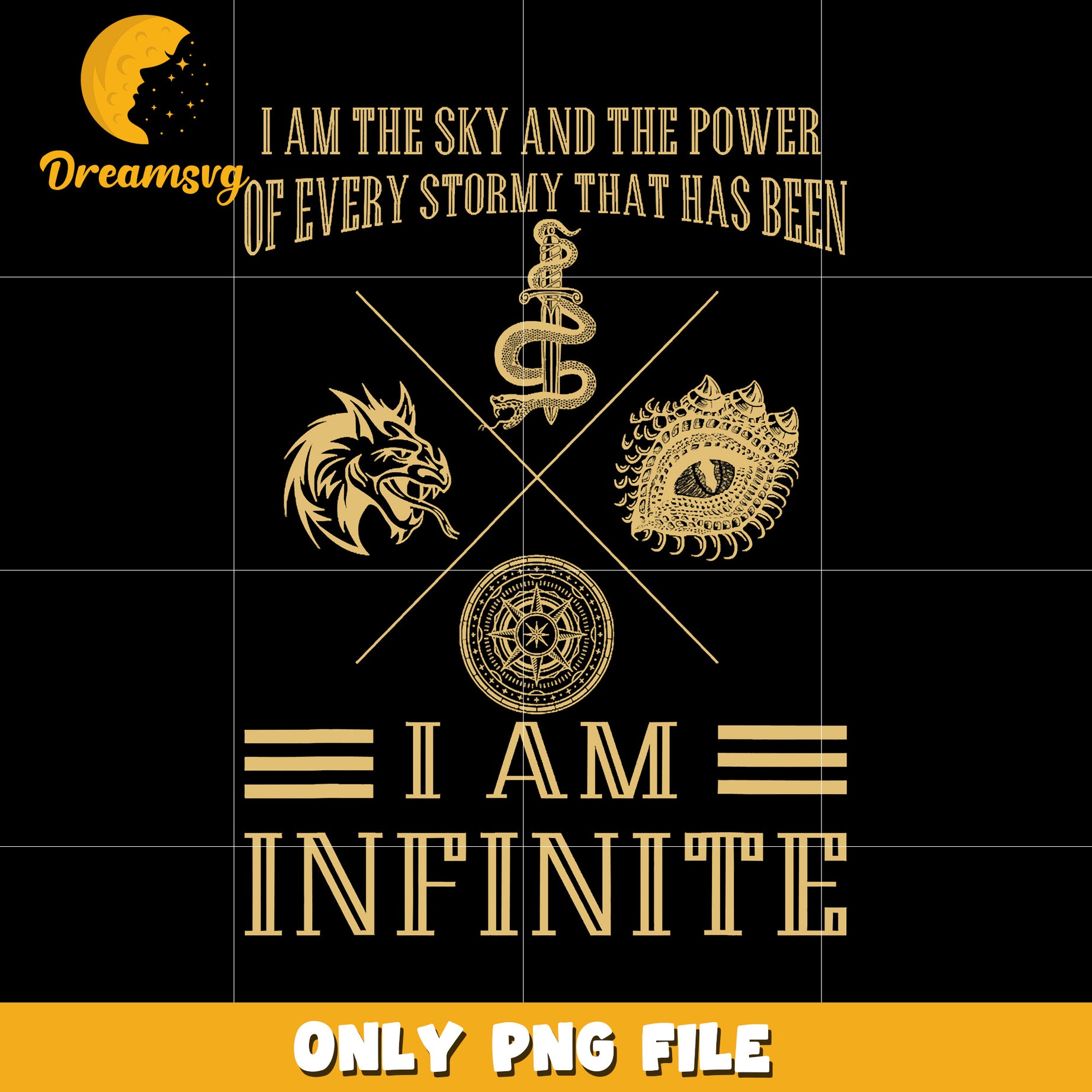 Im the sky and the power i am infinite png, dragon rider png, minimalist dragon art png