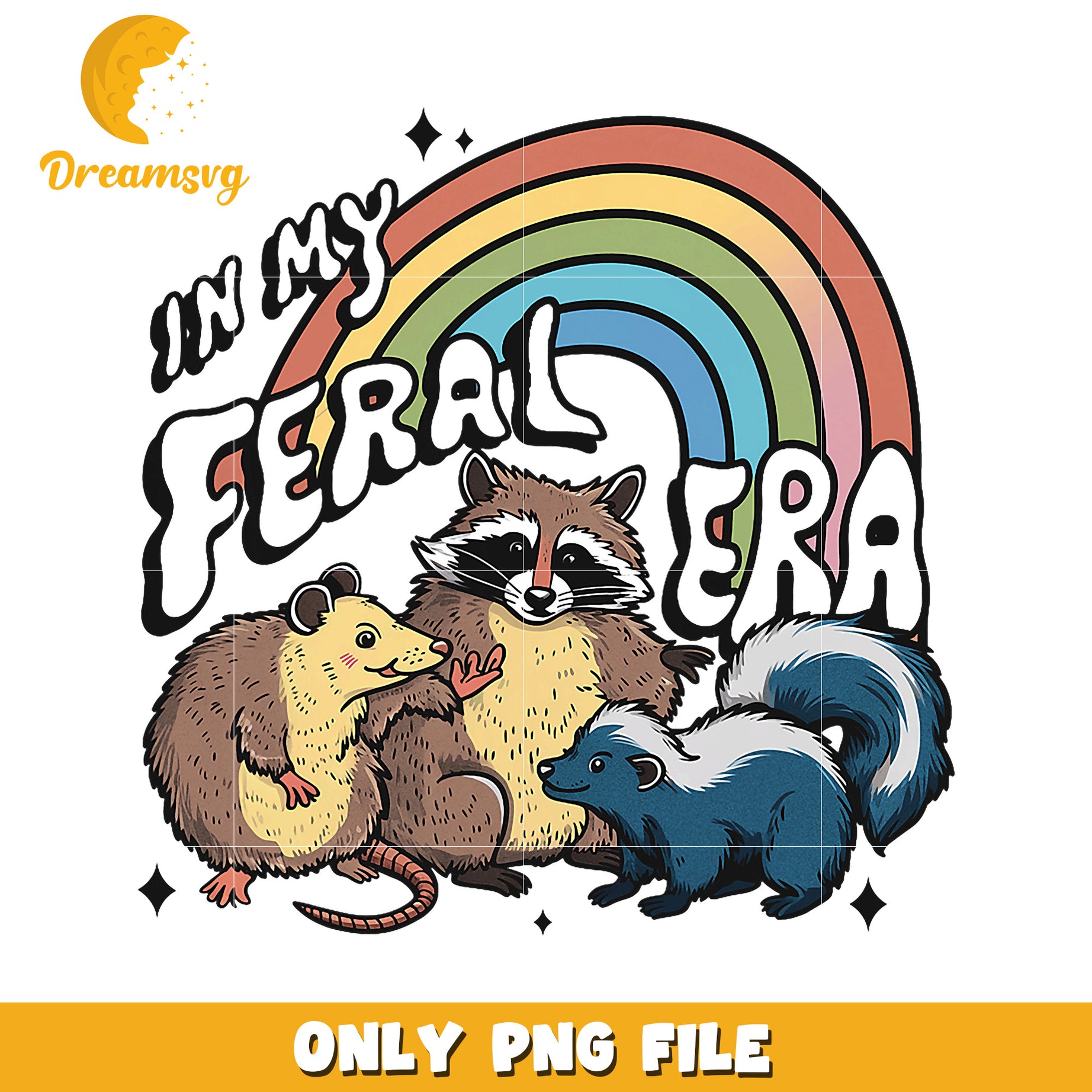 In My Feral Era PNG Raccoon Animals