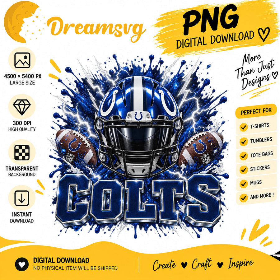 Indianapolis Colts Football Helmet Paint Splash PNG