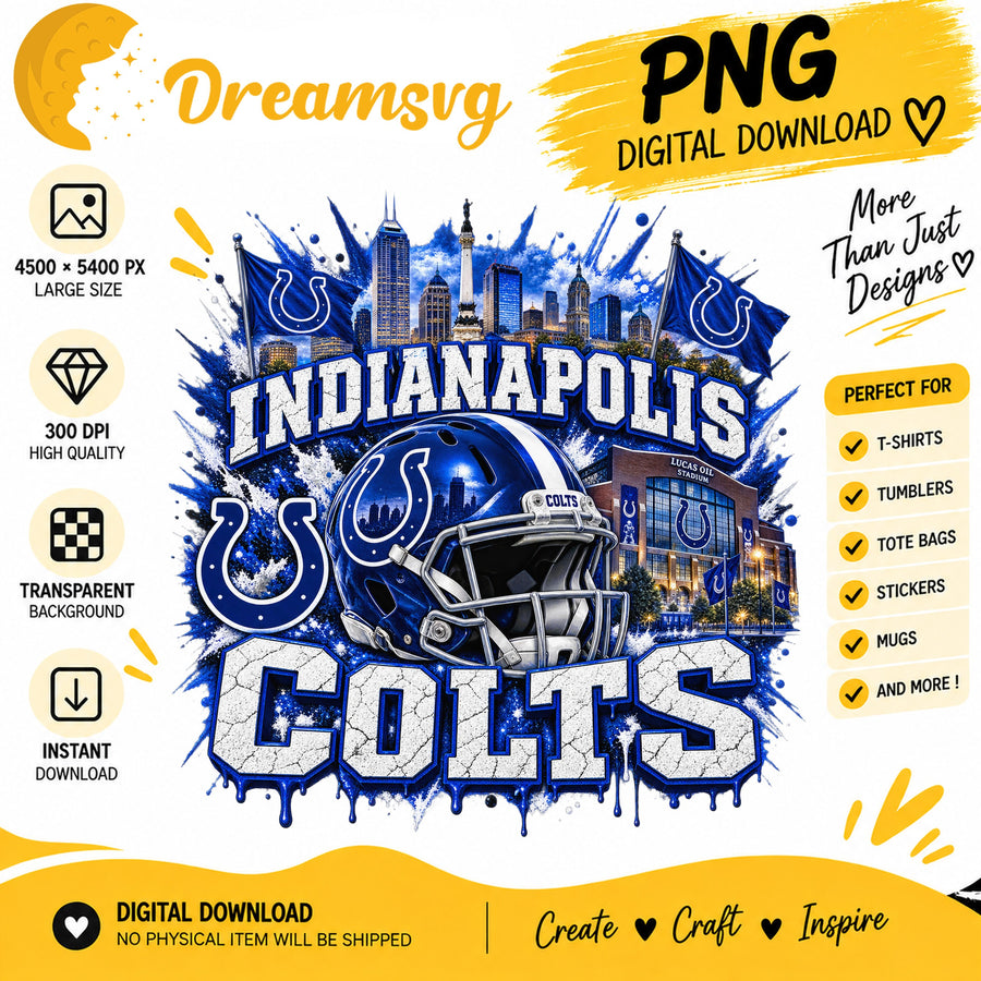 Indianapolis Colts Grunge Football City Skyline Stadium PNG