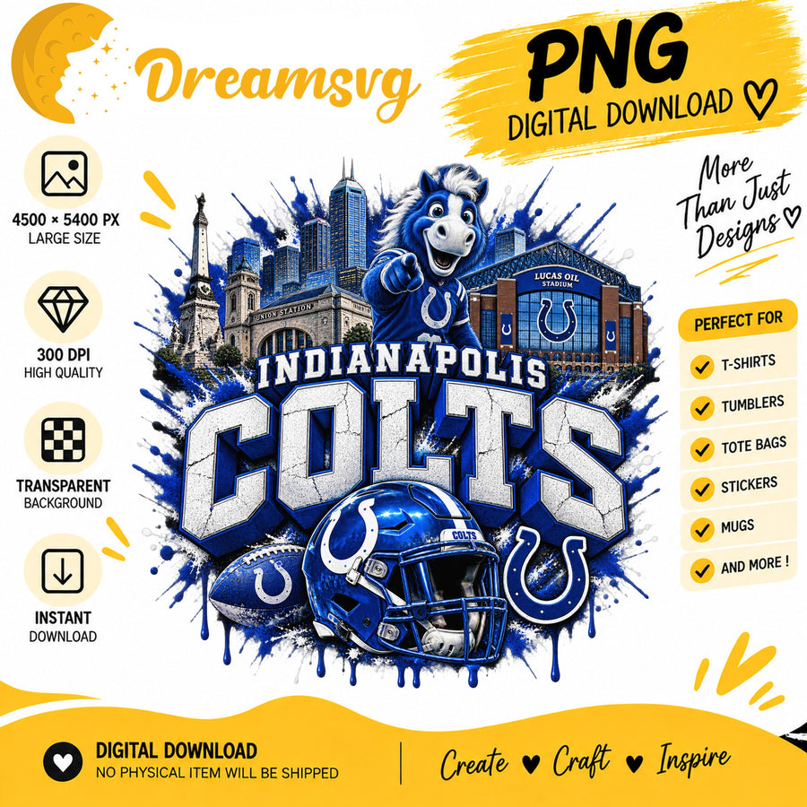 Indianapolis Colts Mascot Stadium Skyline Football PNG