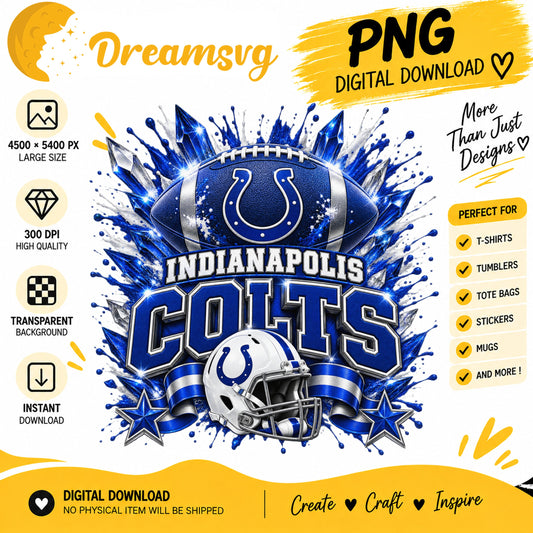 Indianapolis Colts NFL Football Helmet Crystal Splash PNG