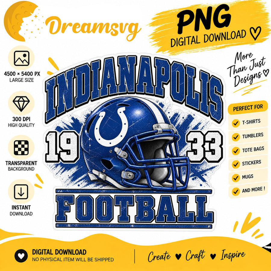 Indianapolis Colts Vintage Grunge Football Helmet 1933 PNG