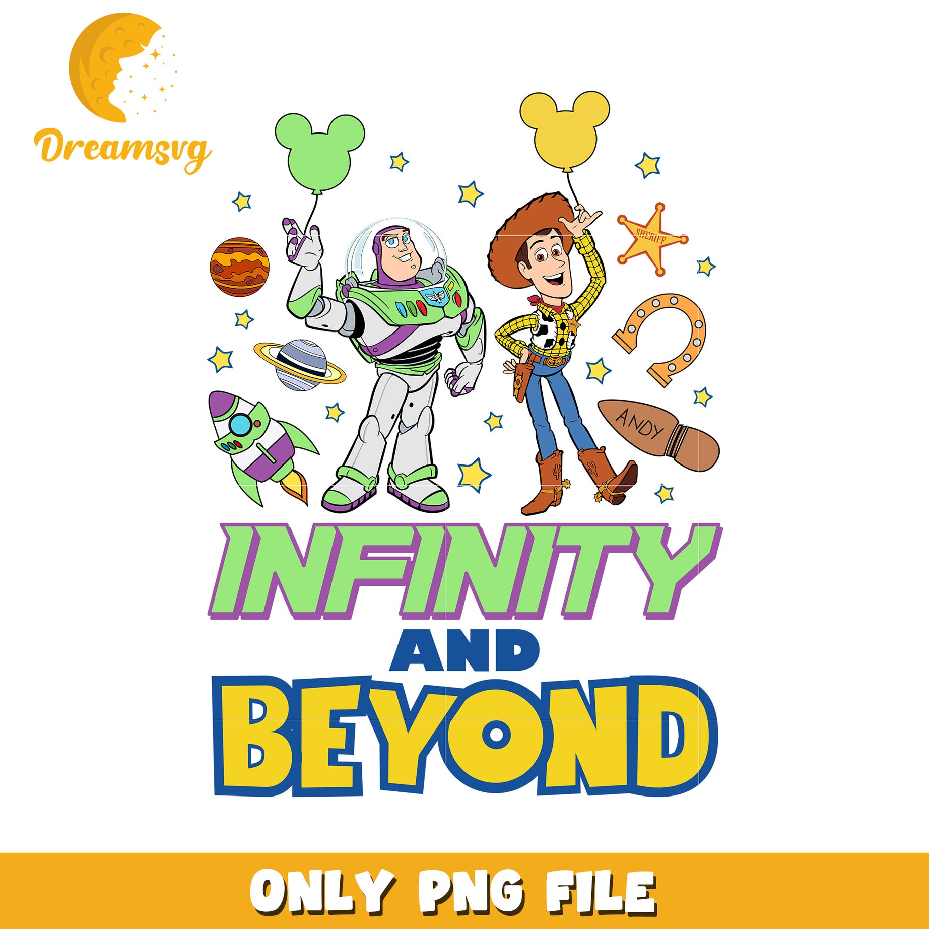 Infinity and Beyond Buzz Lightyear and Woody PNG File