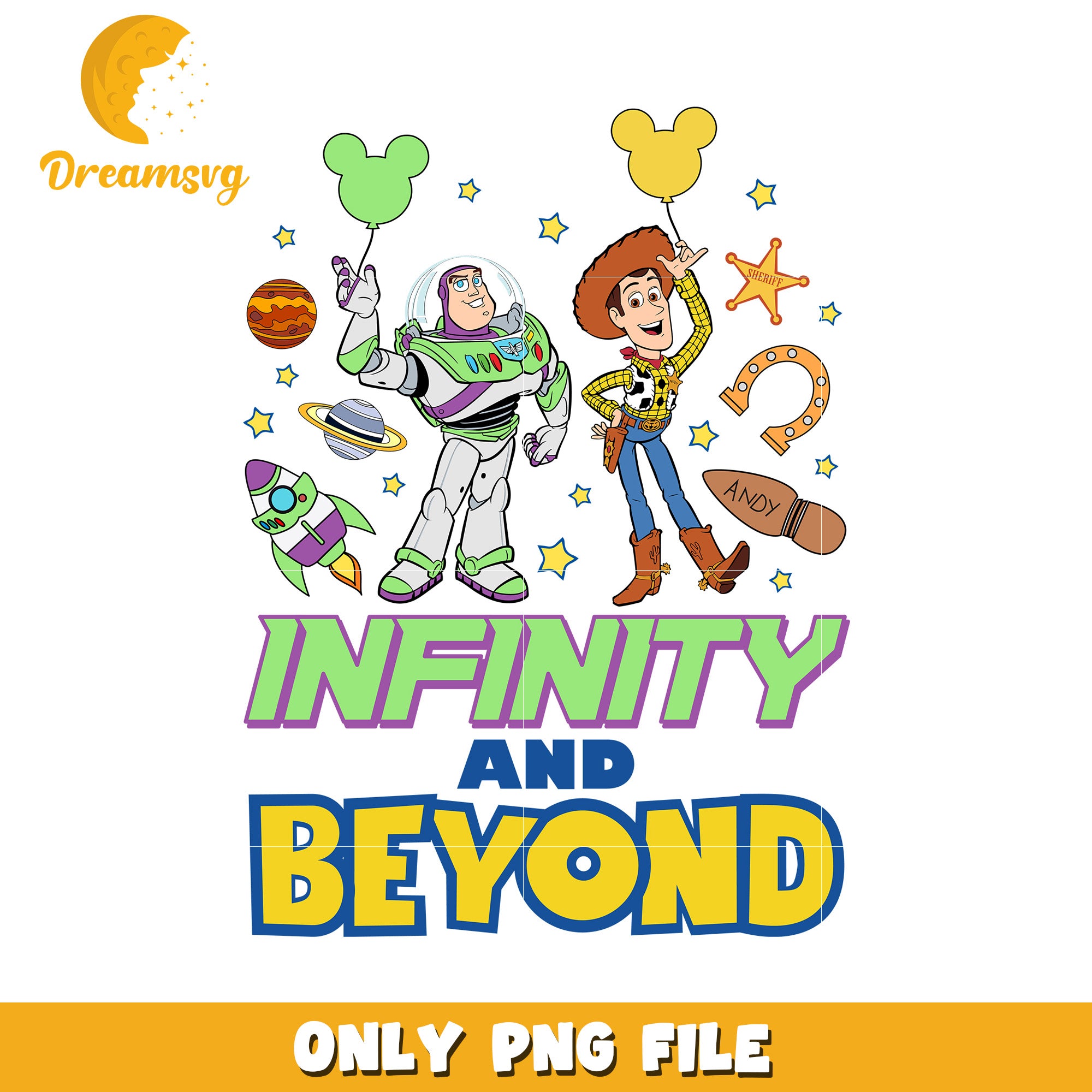 Infinity and Beyond Buzz Lightyear and Woody PNG File