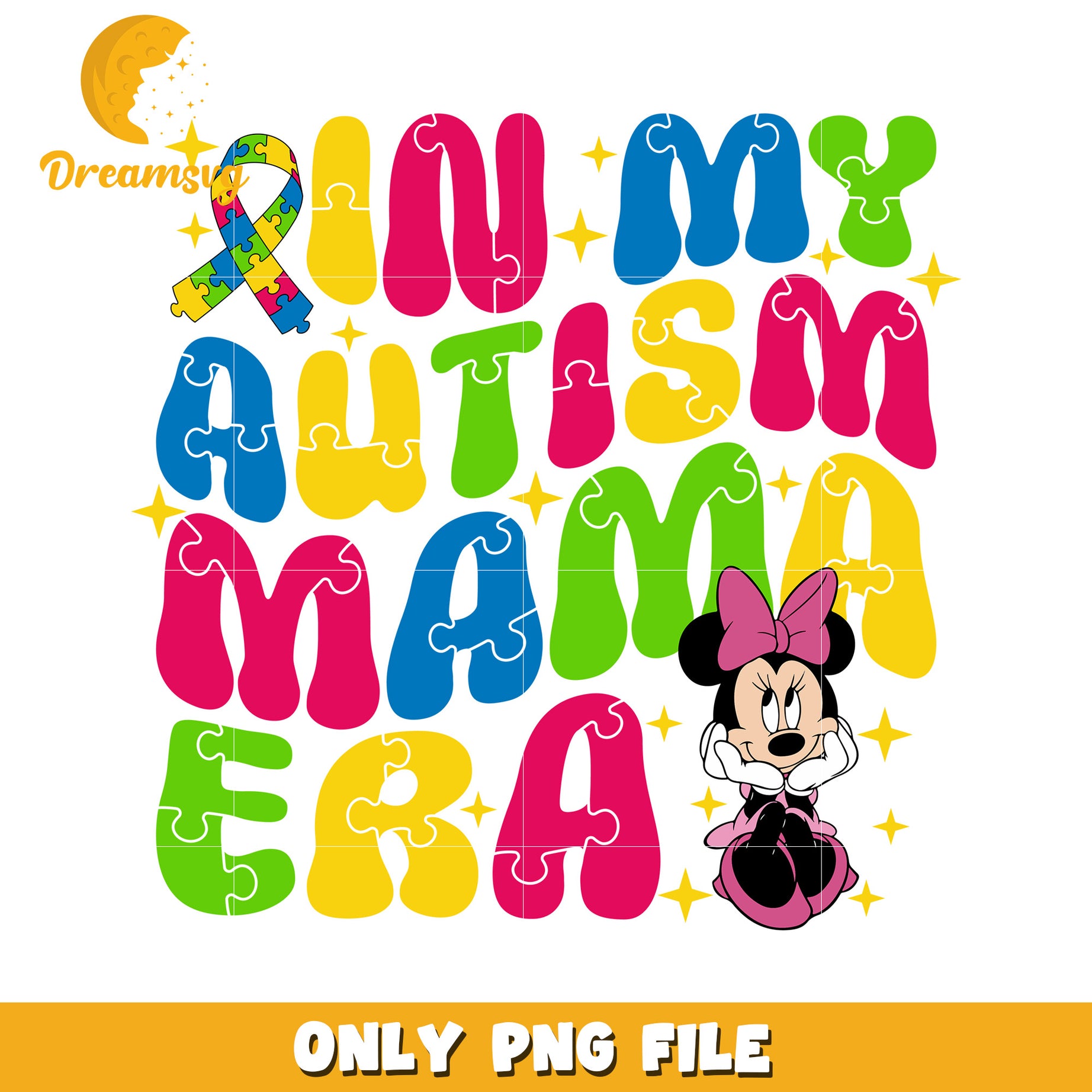 In my autism mama era png, autism awareness png, minnie mouse png