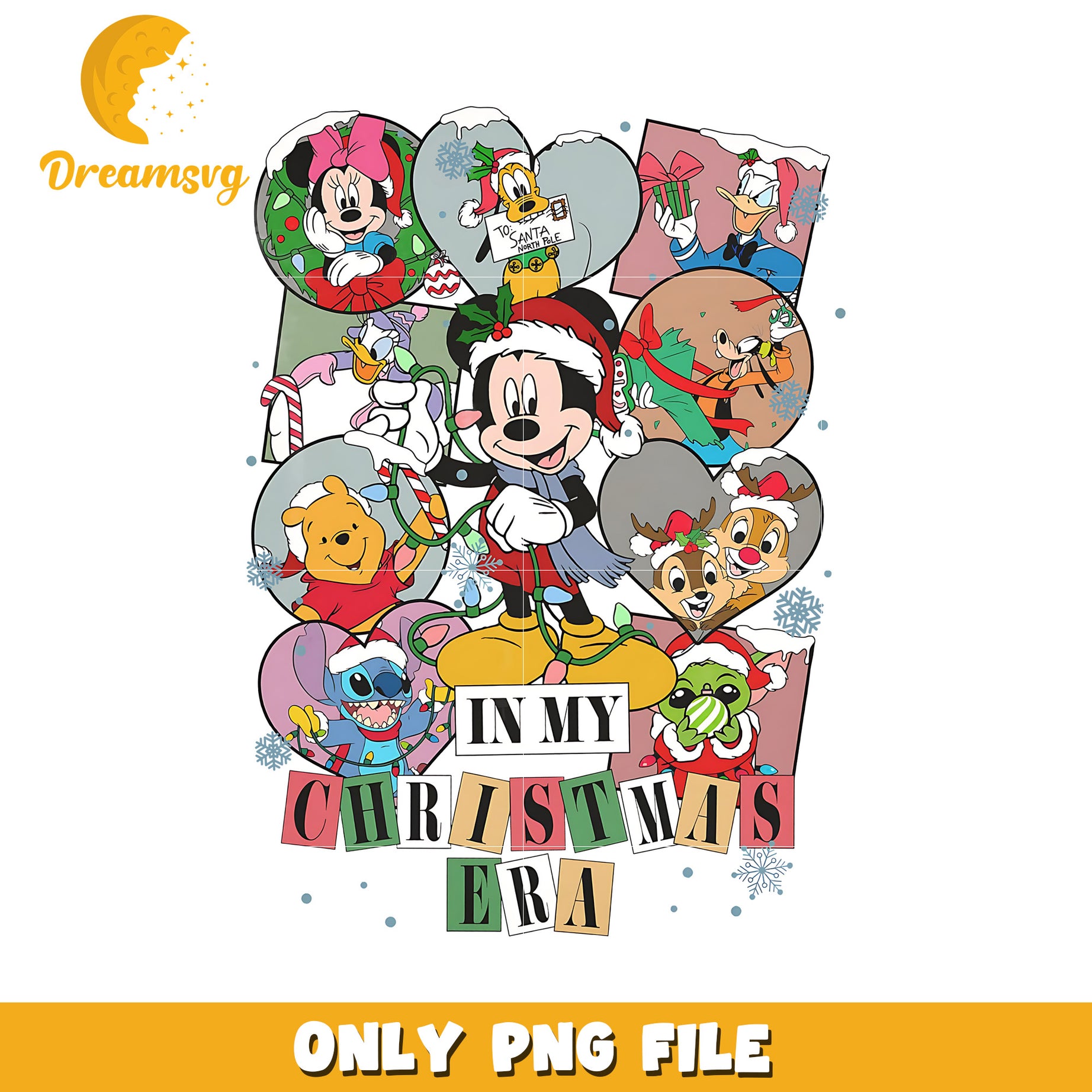 In my christmas era disney png, disney png, christmas cartoon png
