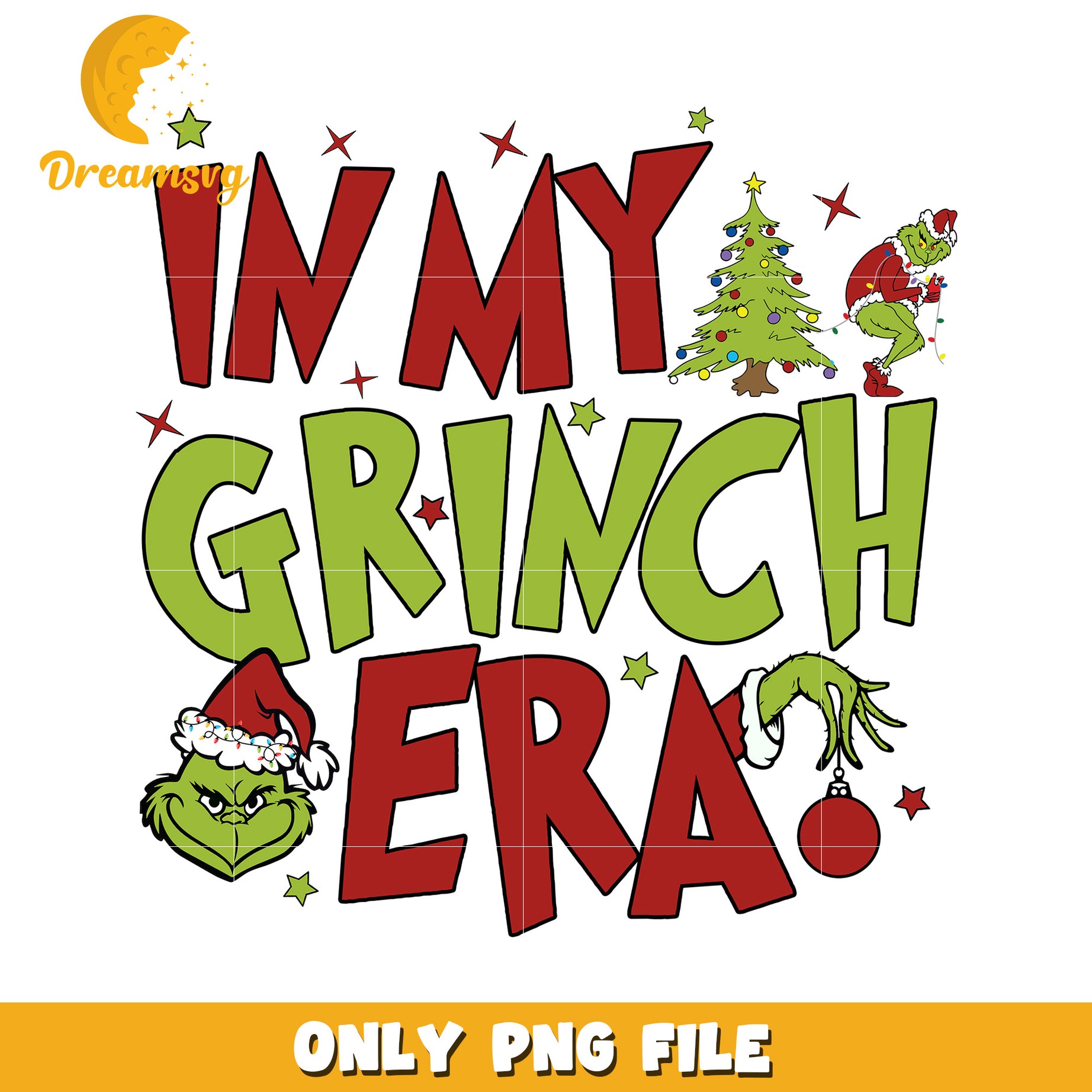 In my grinch era png, christmas bell png, grinch quotes png