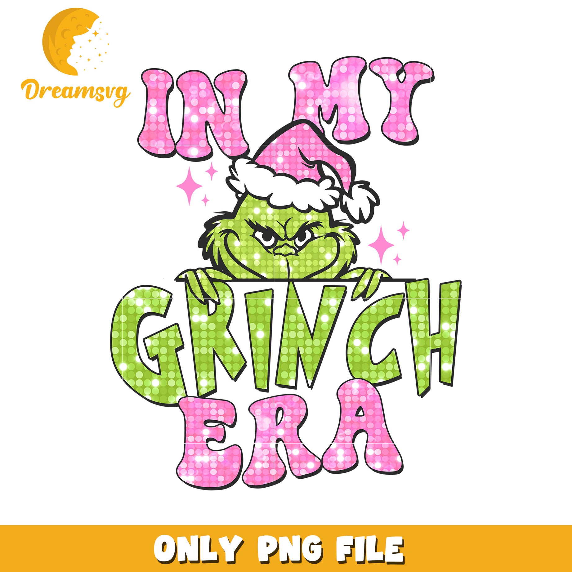 In my grinch era png, christmas lights​ png, christmas music​ png