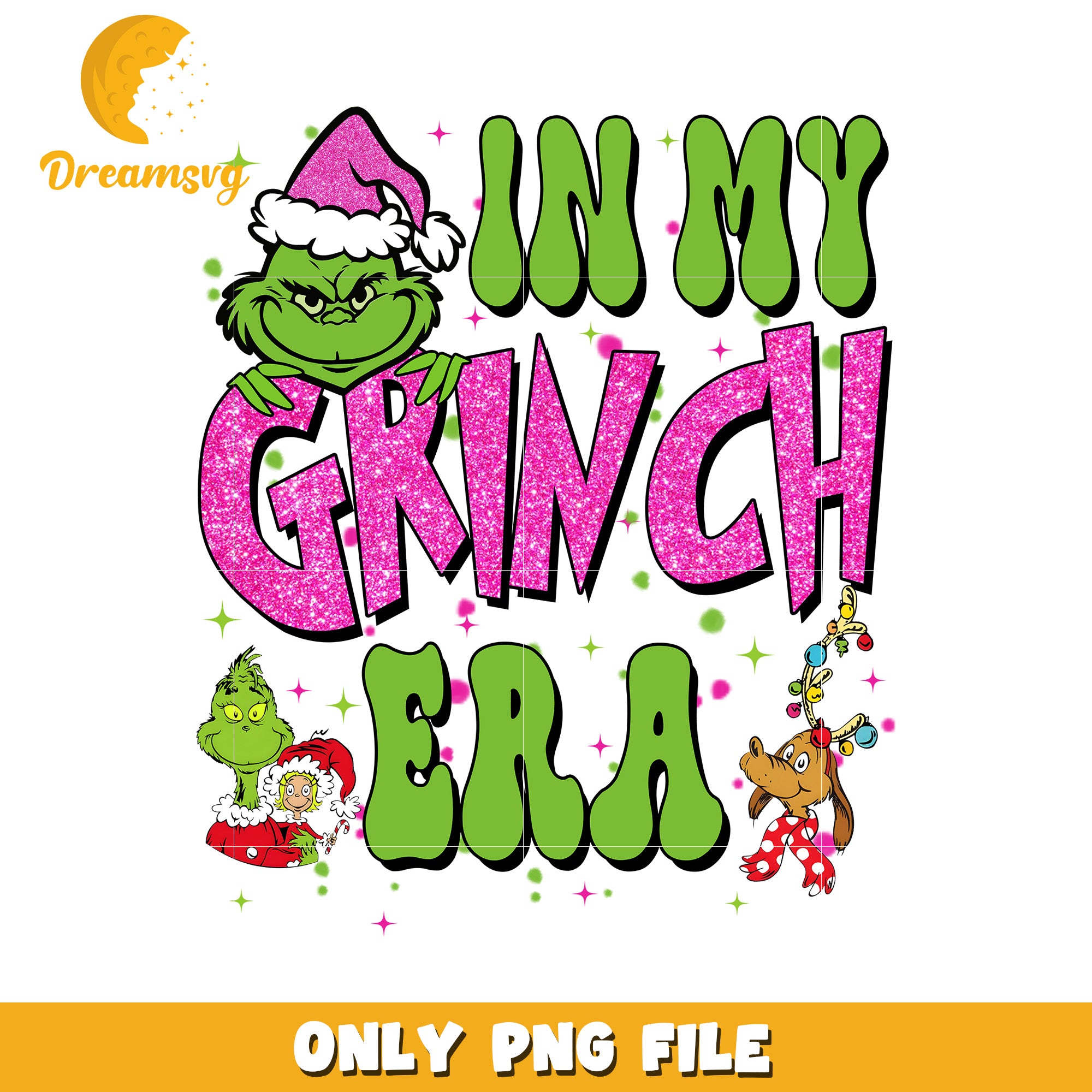 In my grinch era png, grinch green​ png, grinch logo png