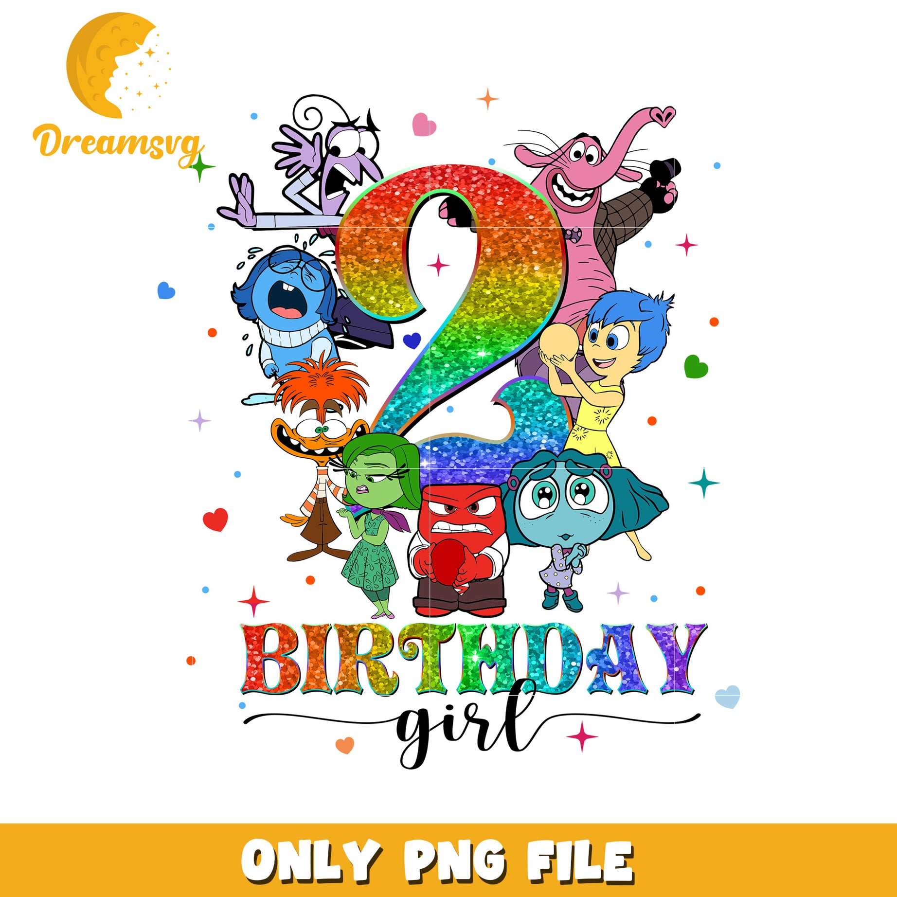 Inside Out 2nd Birthday Girl PNG