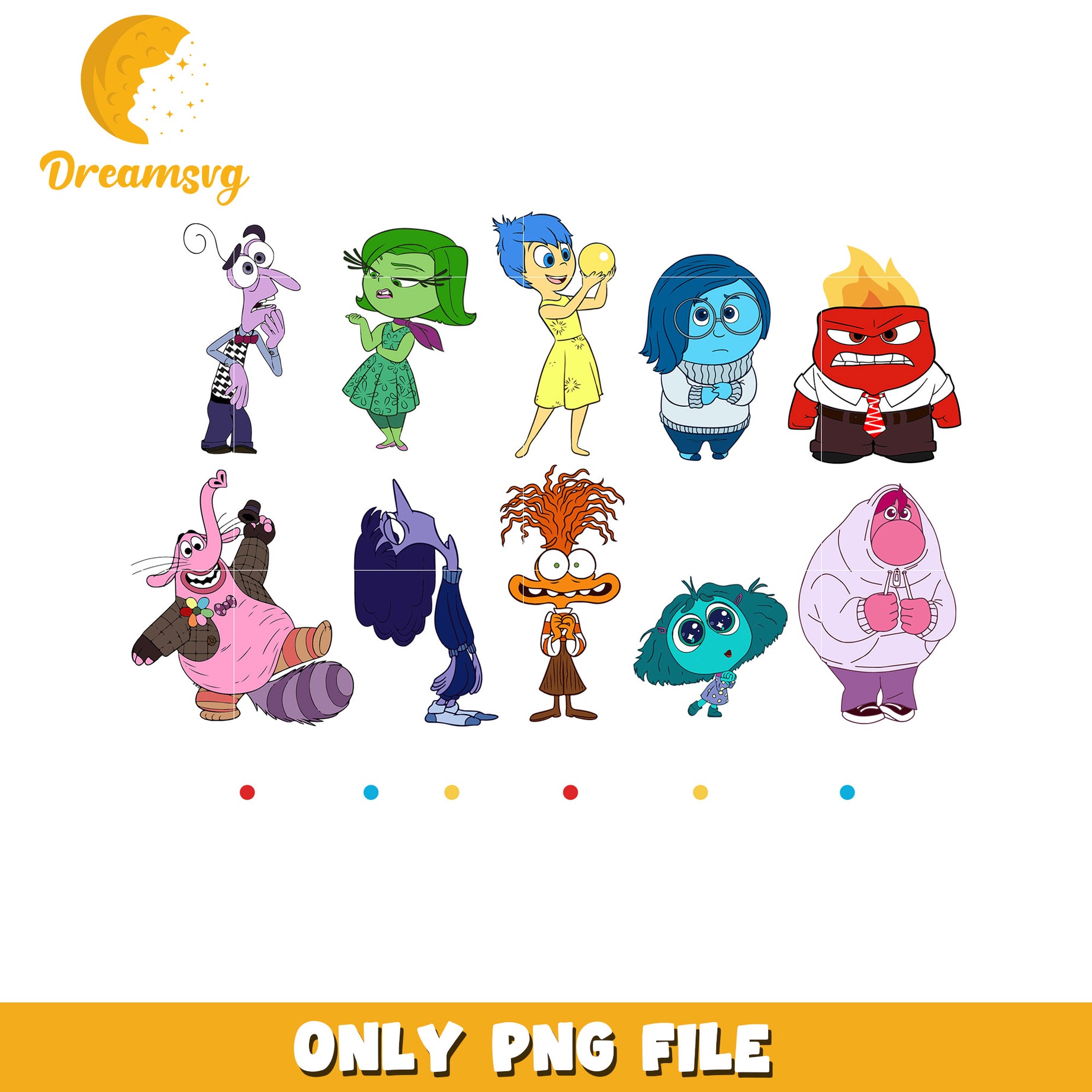 Inside Out PNG Characters Clipart – DreamSVG Store
