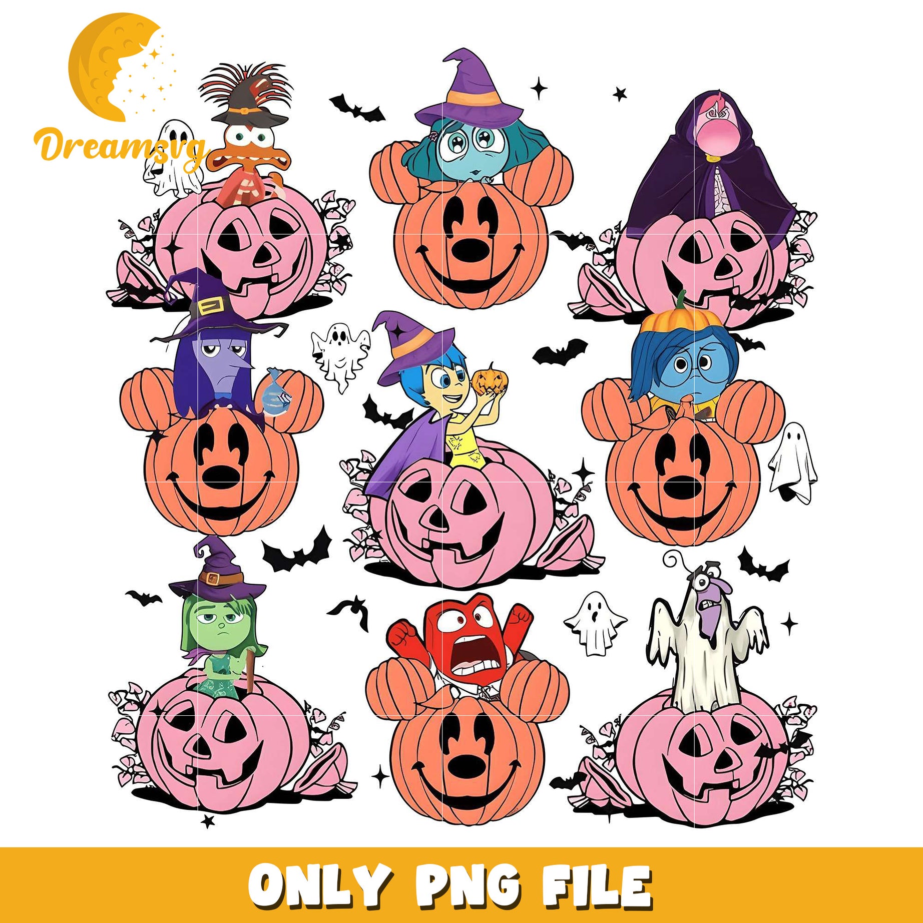 Inside Out Pumpkin Halloween Disney png, halloween pumpkin png, halloween cookies png