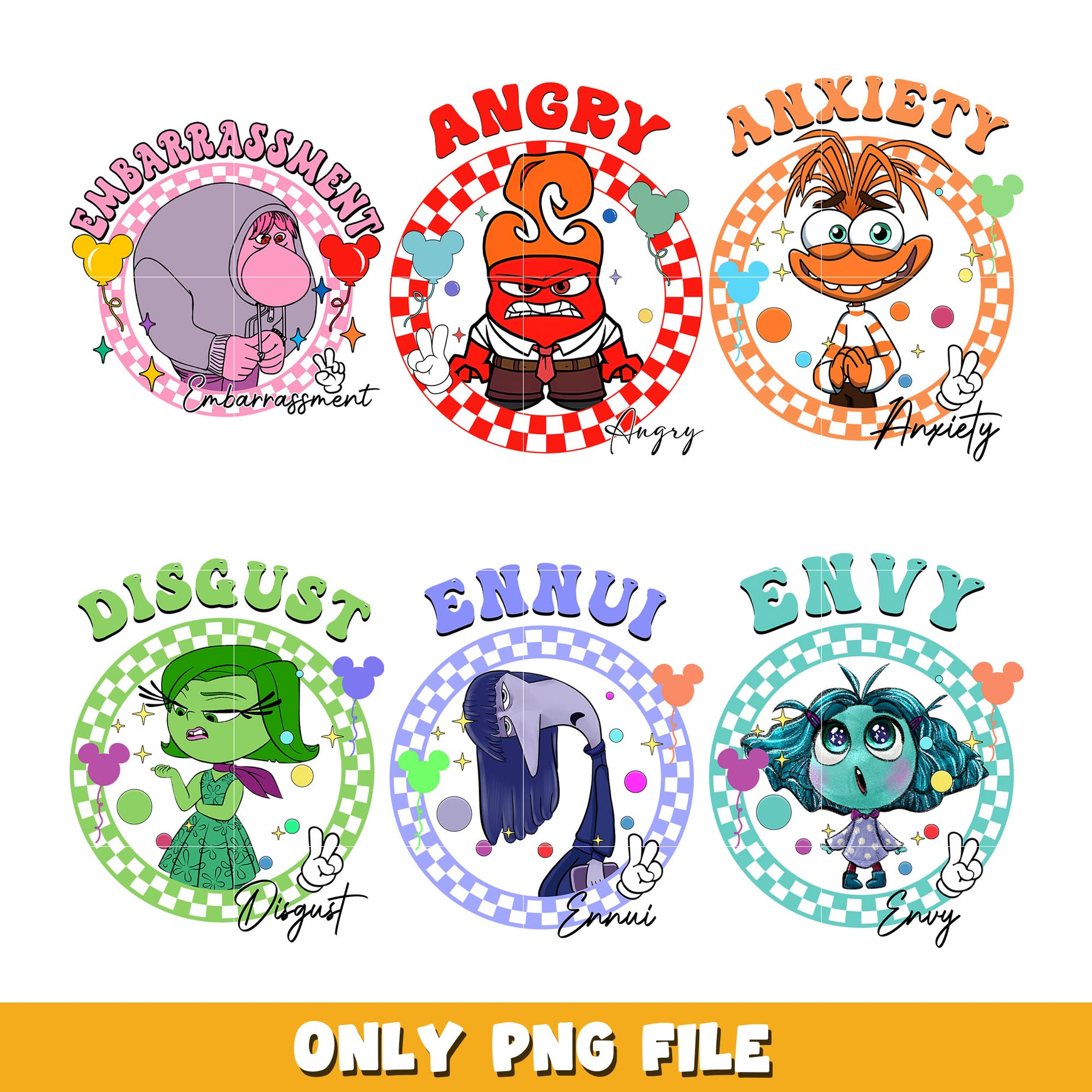 Bundle Inside Out 2 png, Inside Out 2 png, Disney cartoon png, Digital download  