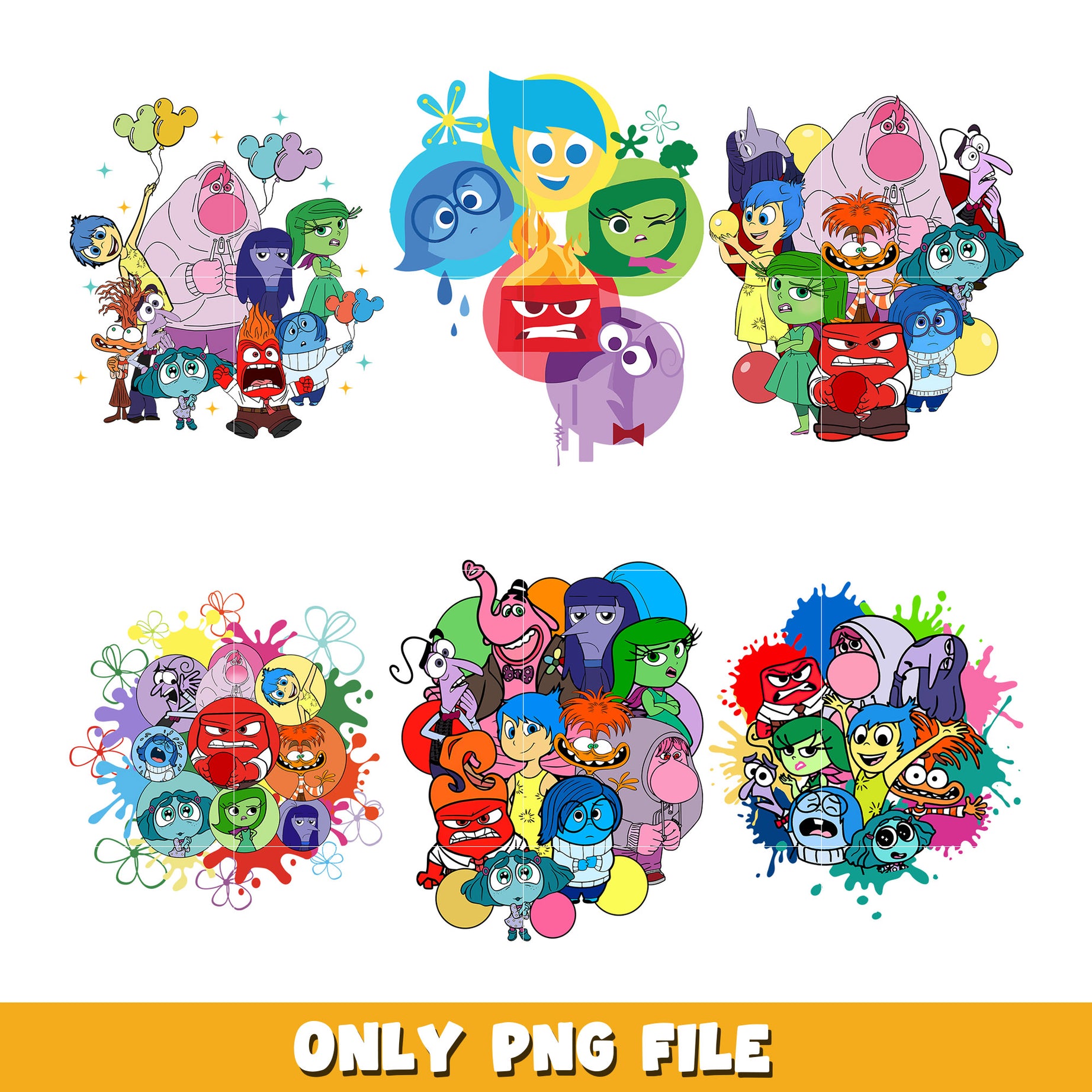 All Inside Out 2 bundle png, Inside Out 2 png, Disney cartoon png, Digital download 