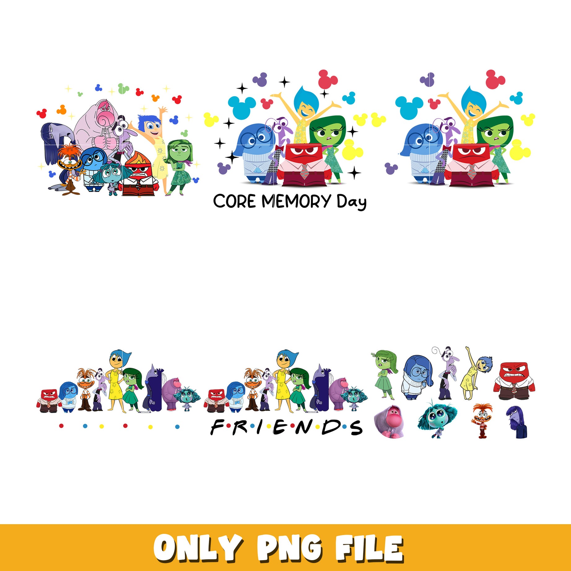 Inside Out 2 characters design bundle png, Inside Out 2 png, Disney cartoon png, Digital download 