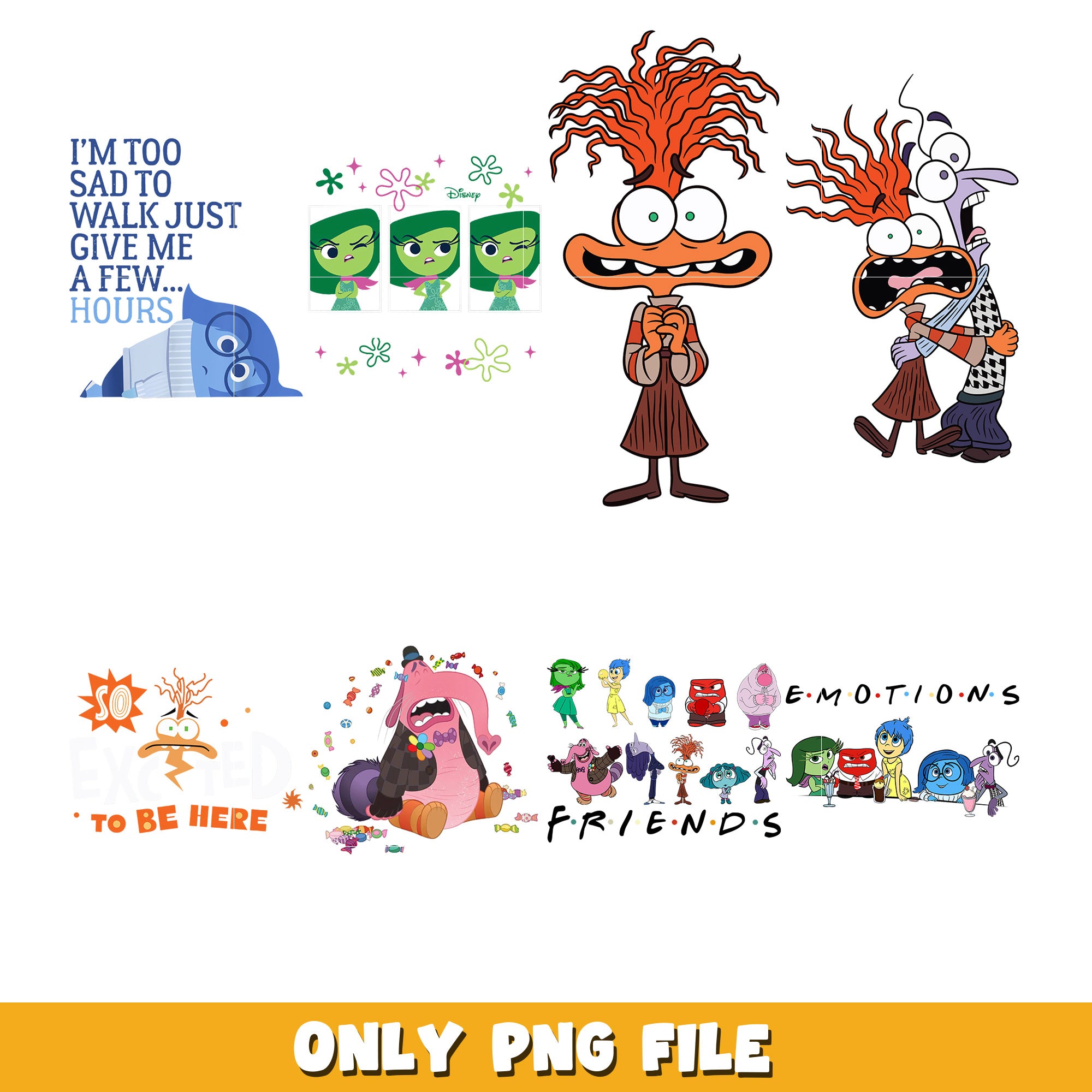 Disney Inside out 2 emotions characters bundle png, Inside Out 2 png ...