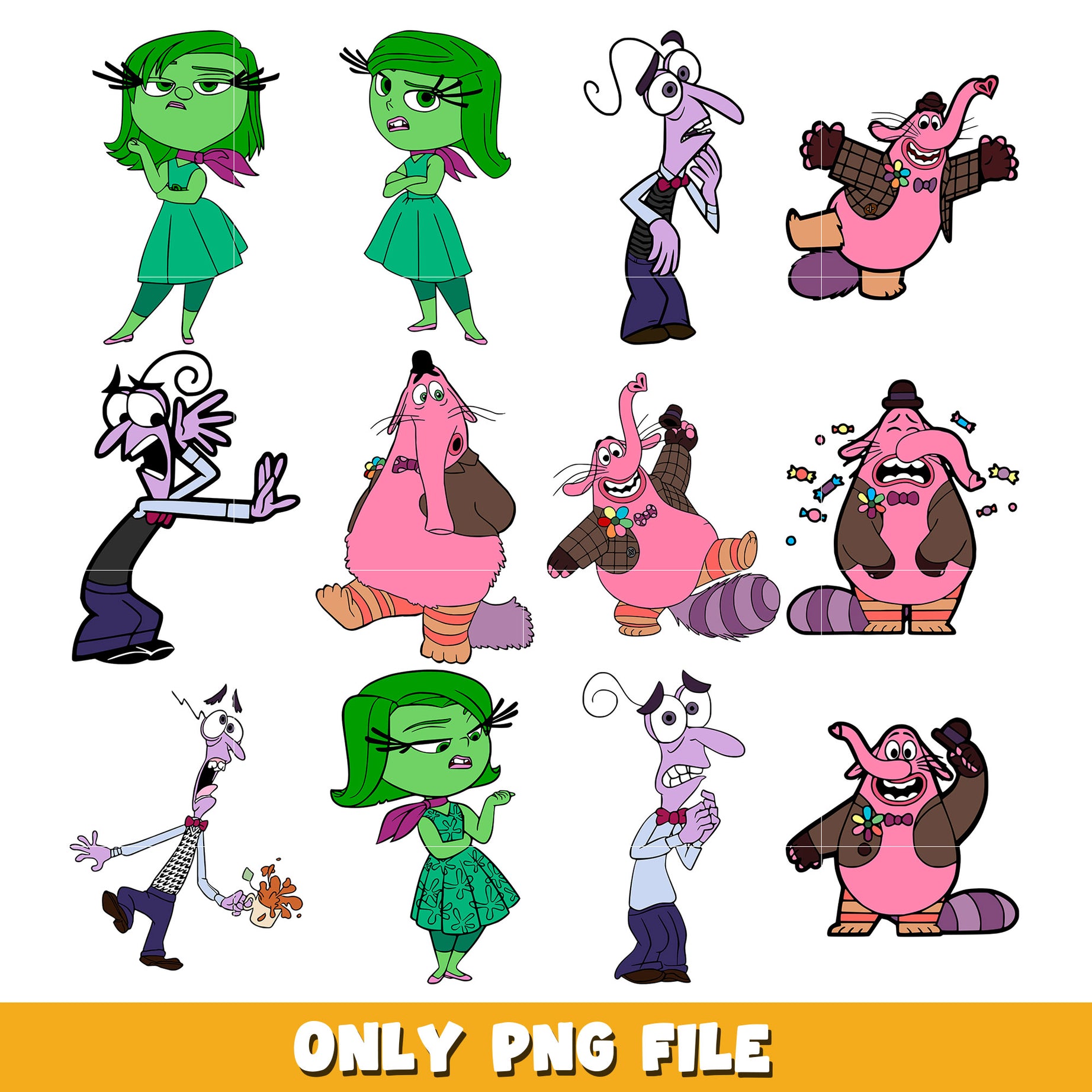 Disney Inside out 2 cute characters bundle png, Inside Out 2 png, Disney cartoon png, Digital download  