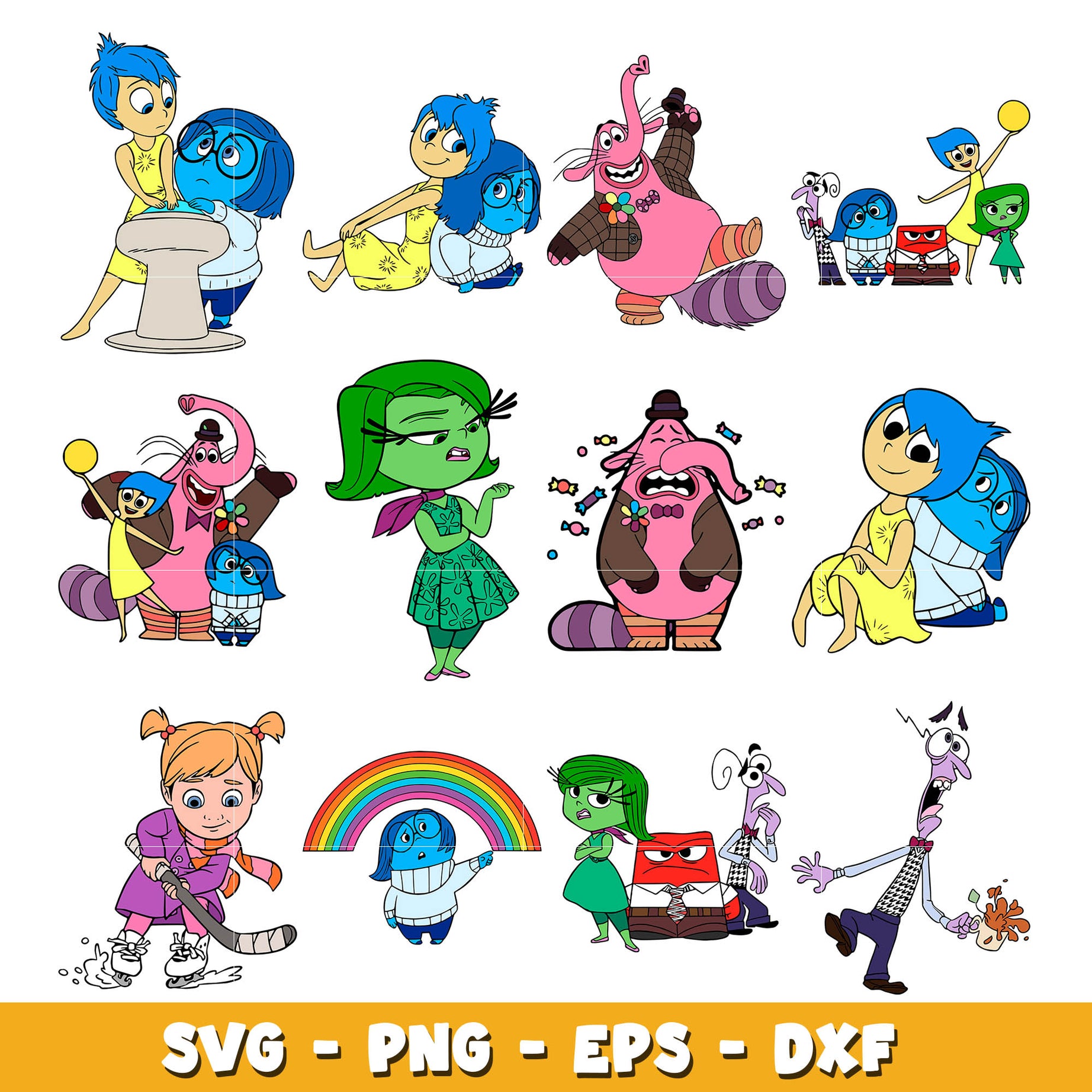 Disney Inside out 2 characters  bundle svg,  Inside out 2 svg, Disney cartoon svg, Digital download  