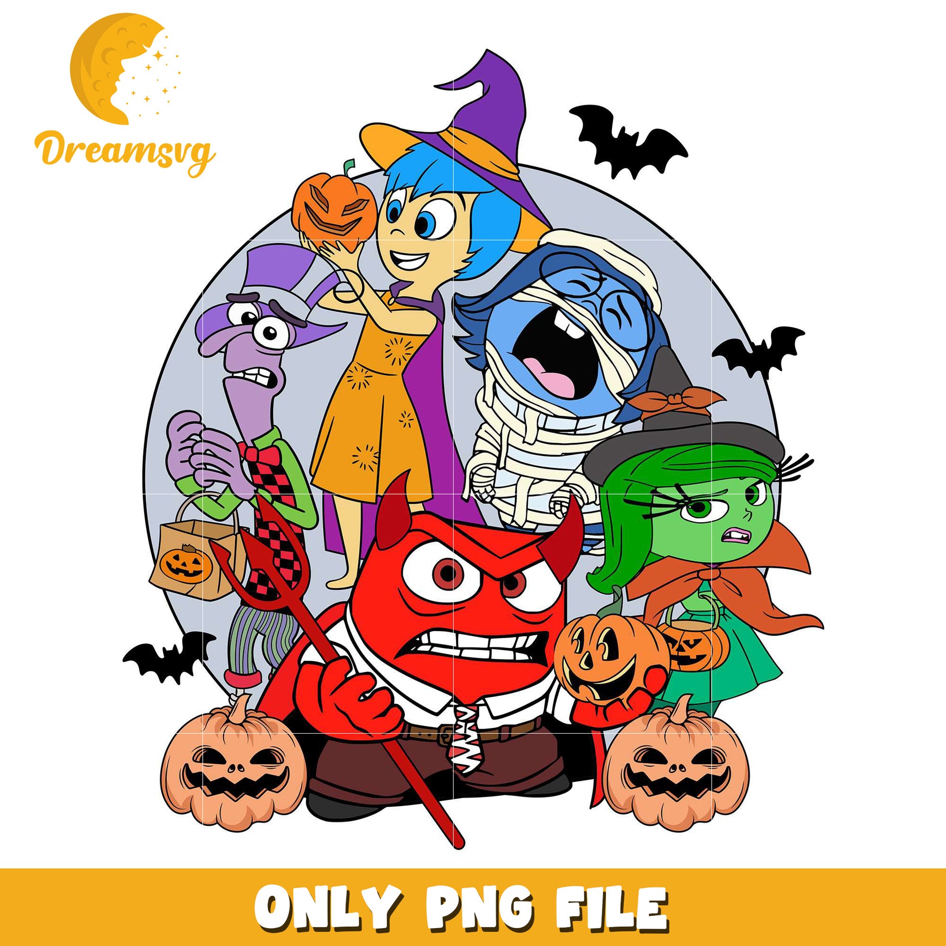 Inside out characters halloween png, halloween games​​ png, halloween cookies​ png