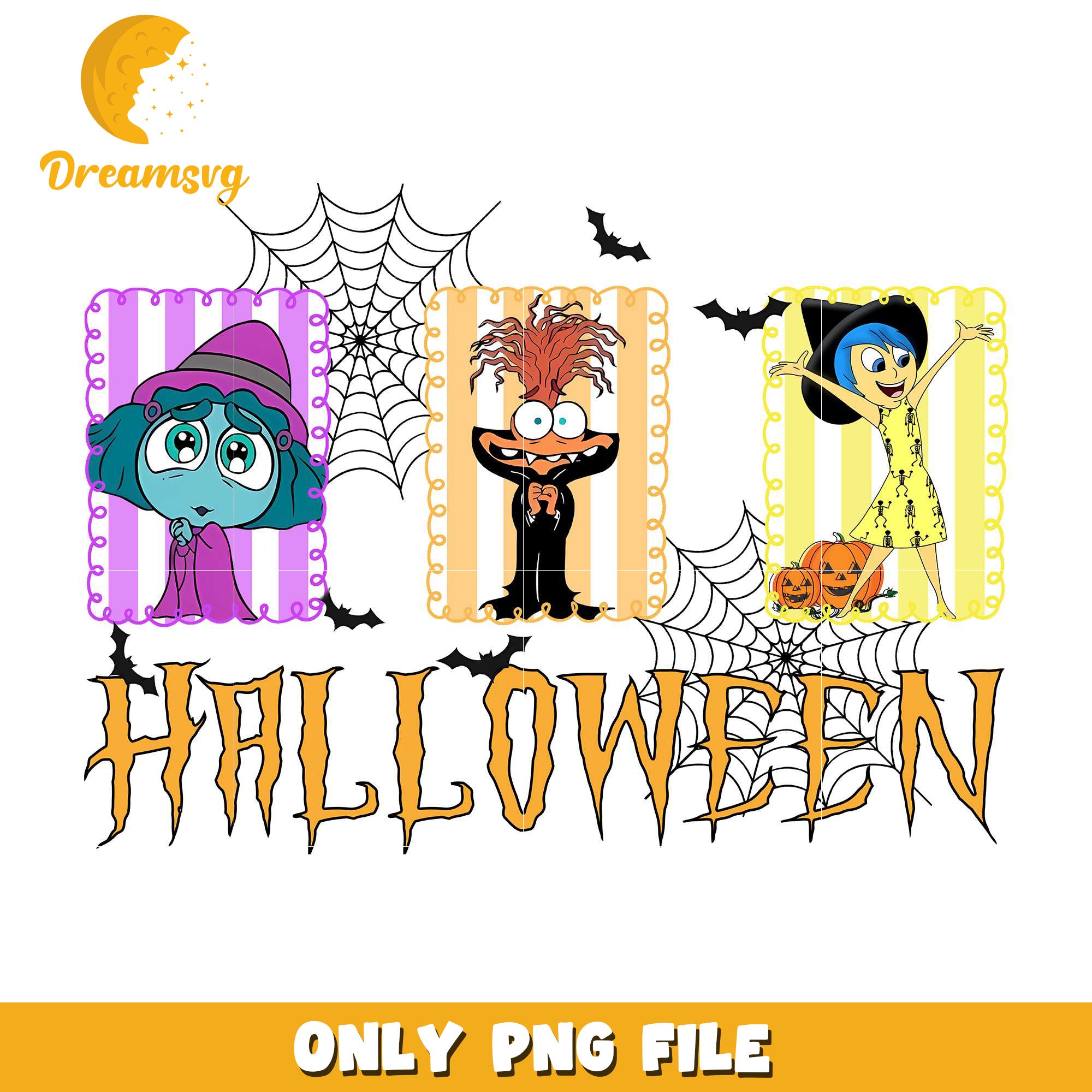 Inside out halloween wallpaper png, trick oe treat png, halloween era png