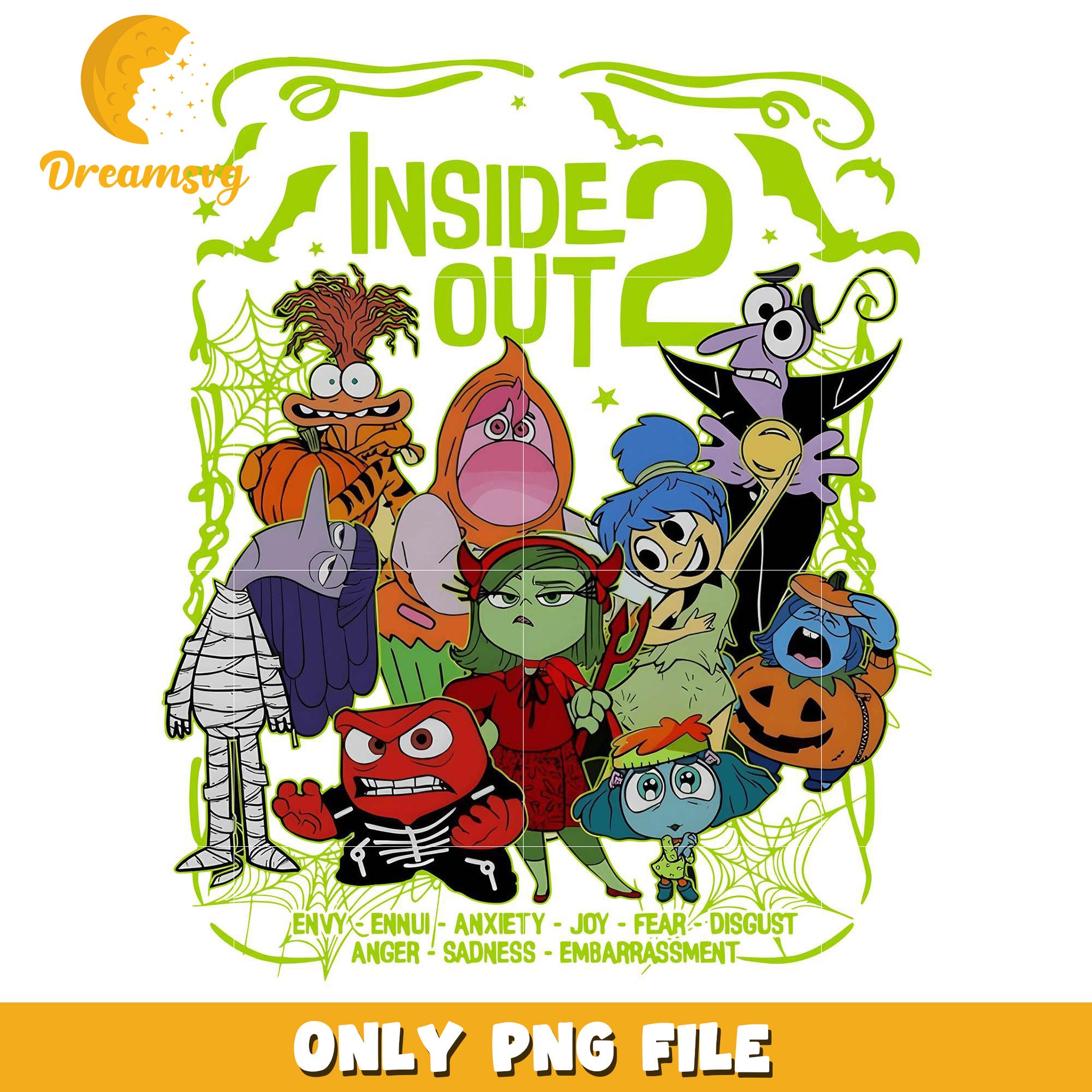 Insides Out 2 Halloween png, halloween pumpkin png, halloween cookies png