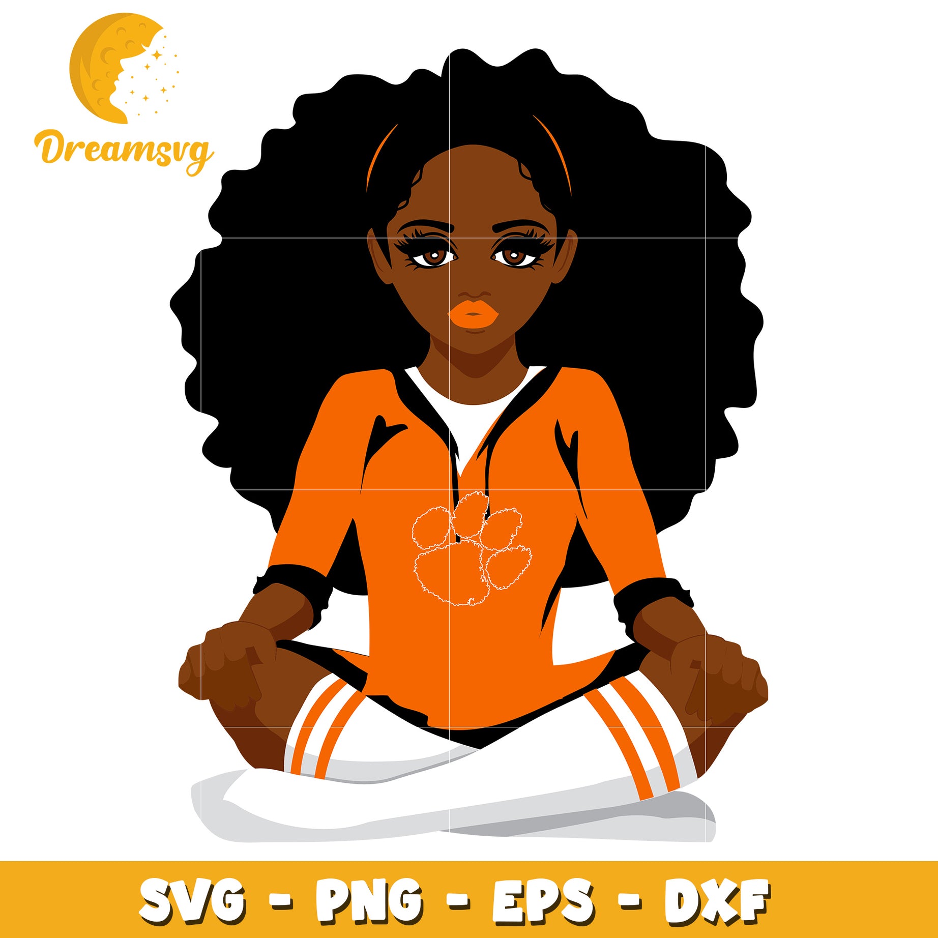 Inspirational Black Girl Sitting Yoga SVG Clipart for Crafts