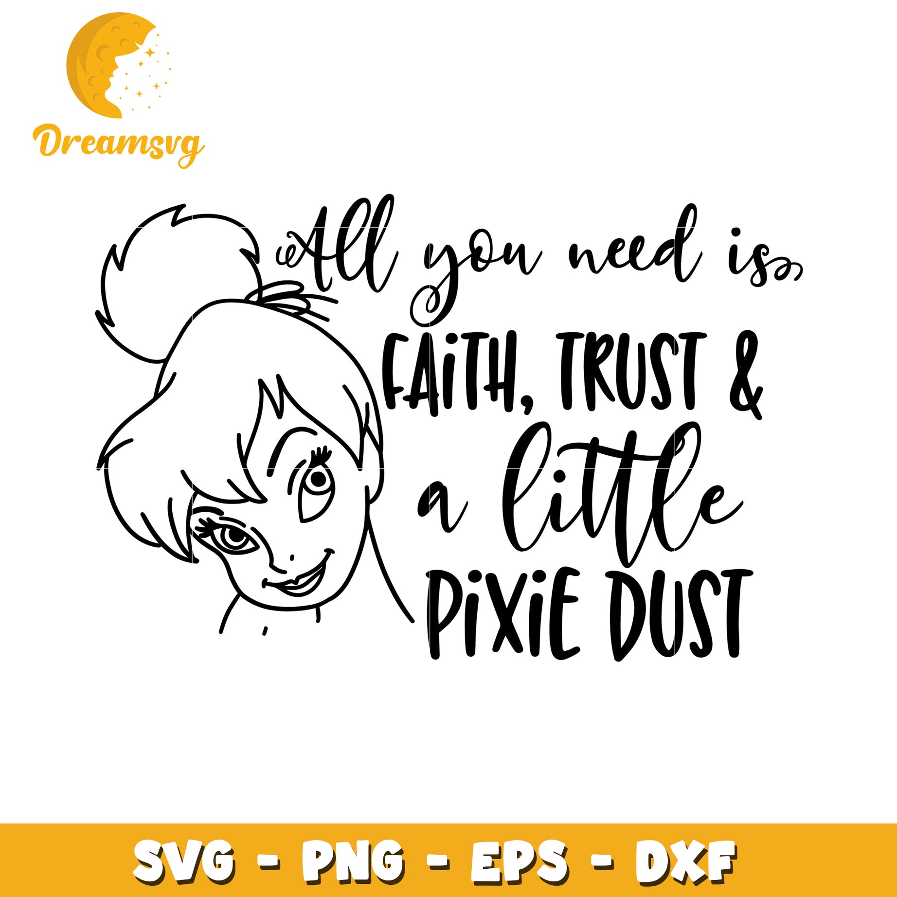 Inspirational SVG Design Featuring Faith Trust and Pixie Dust Quote