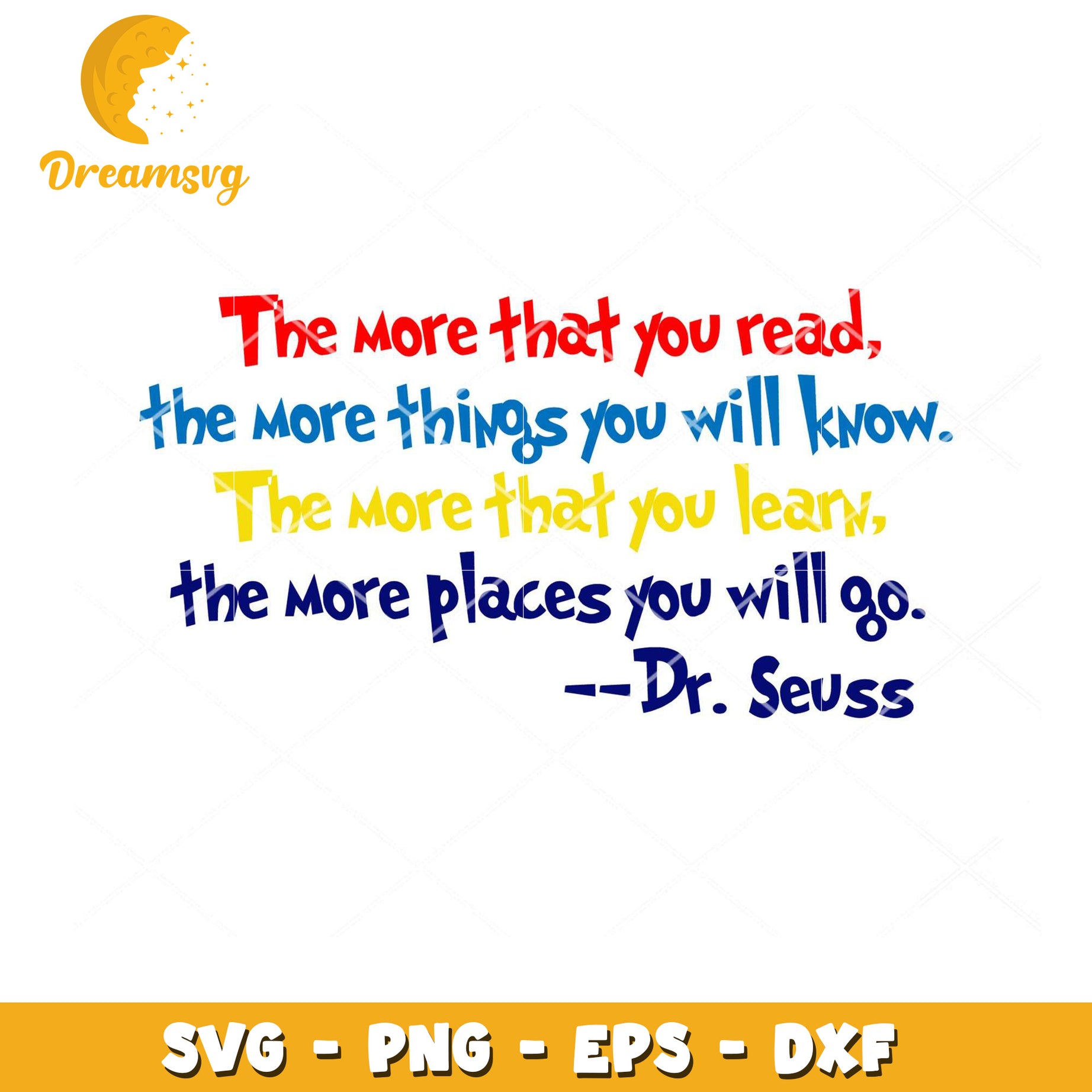 Inspire Learning with Dr Seuss Quote SVG Downloadable Art Design