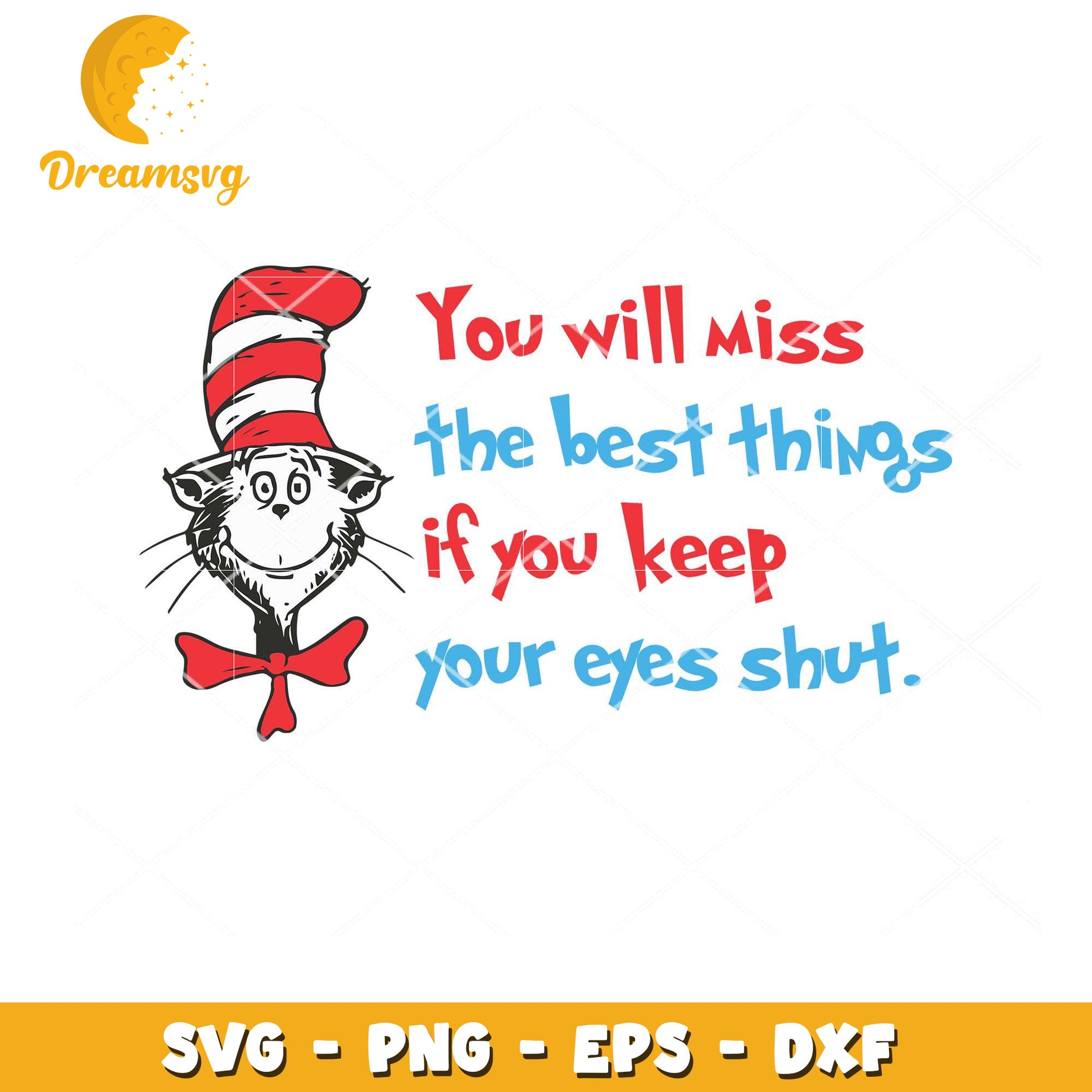 Inspiring Cat in the Hat Quote SVG Instant Download Design