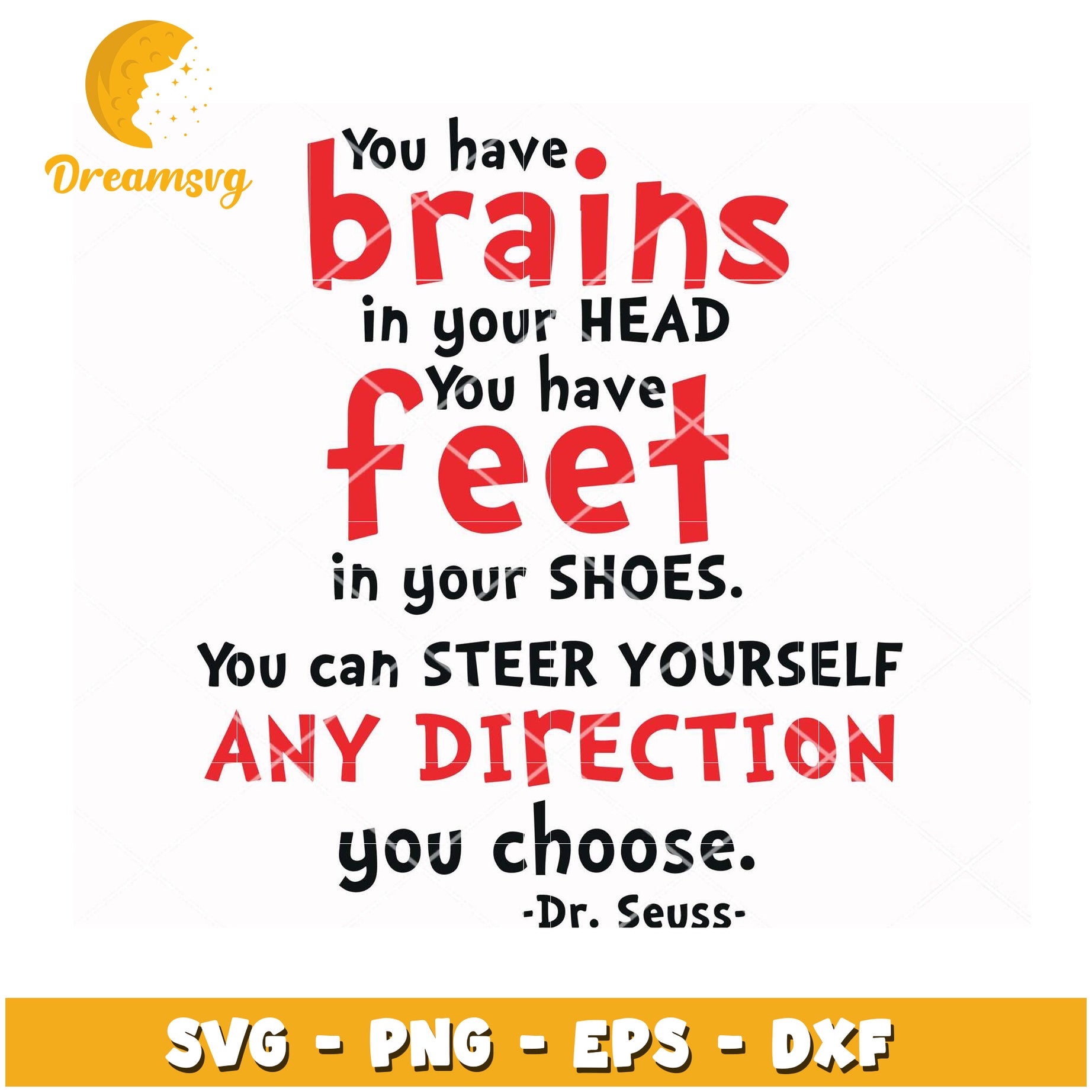 Inspiring Dr Seuss Quote SVG Design for Instant Download Decor