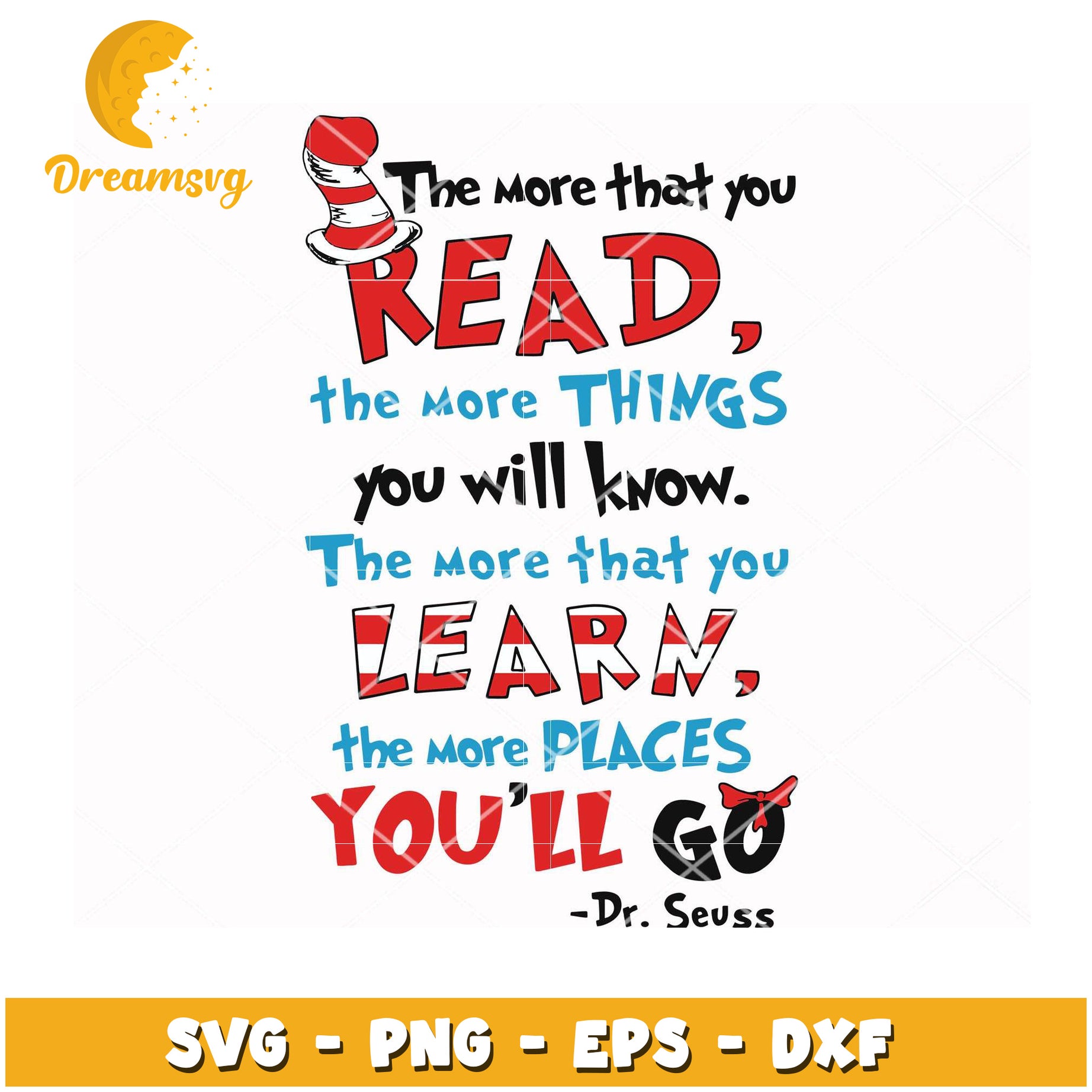 Inspiring Dr Seuss Quote SVG Instant Download for Readers and Learners