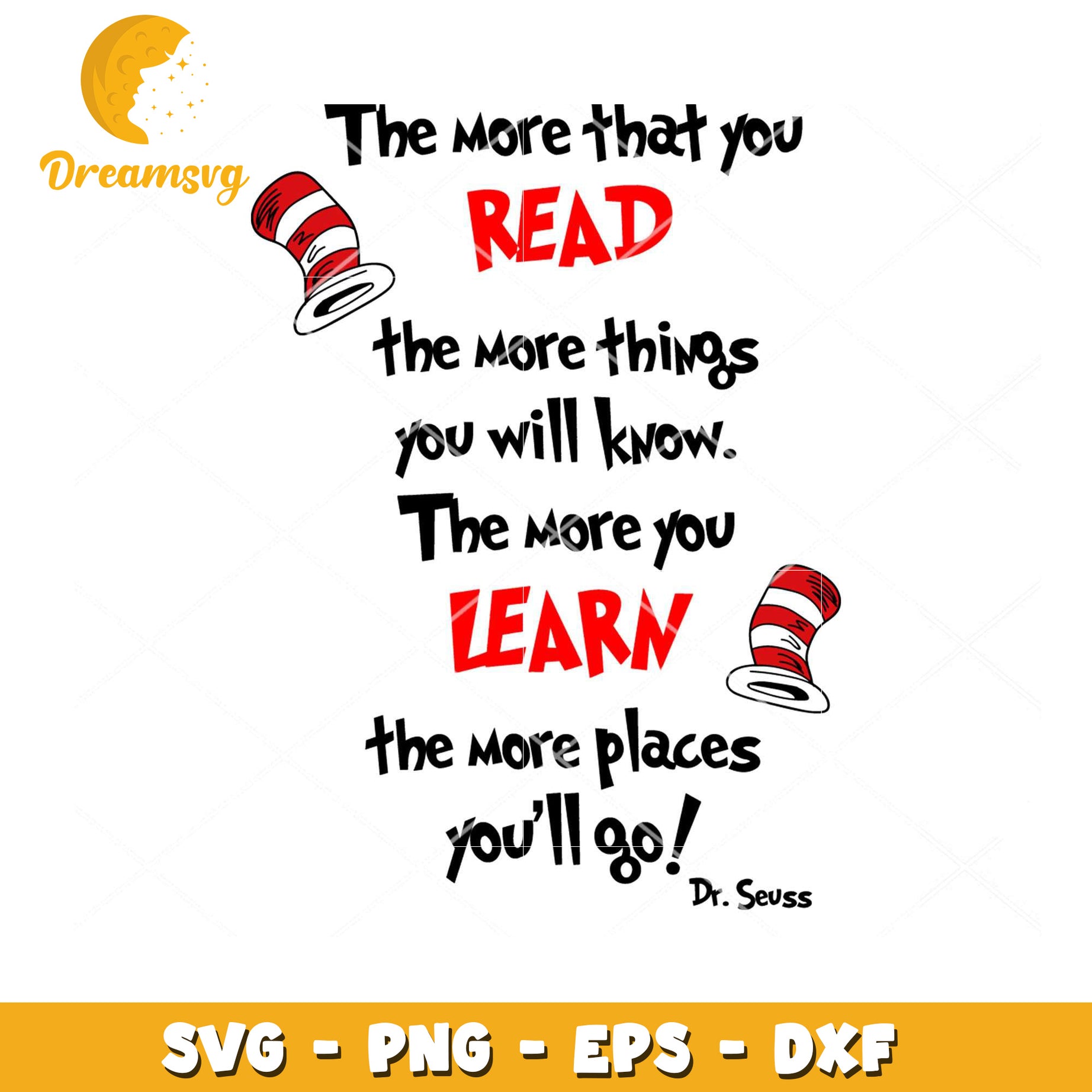 Inspiring Dr Seuss Quote SVG for Reading and Learning Decor