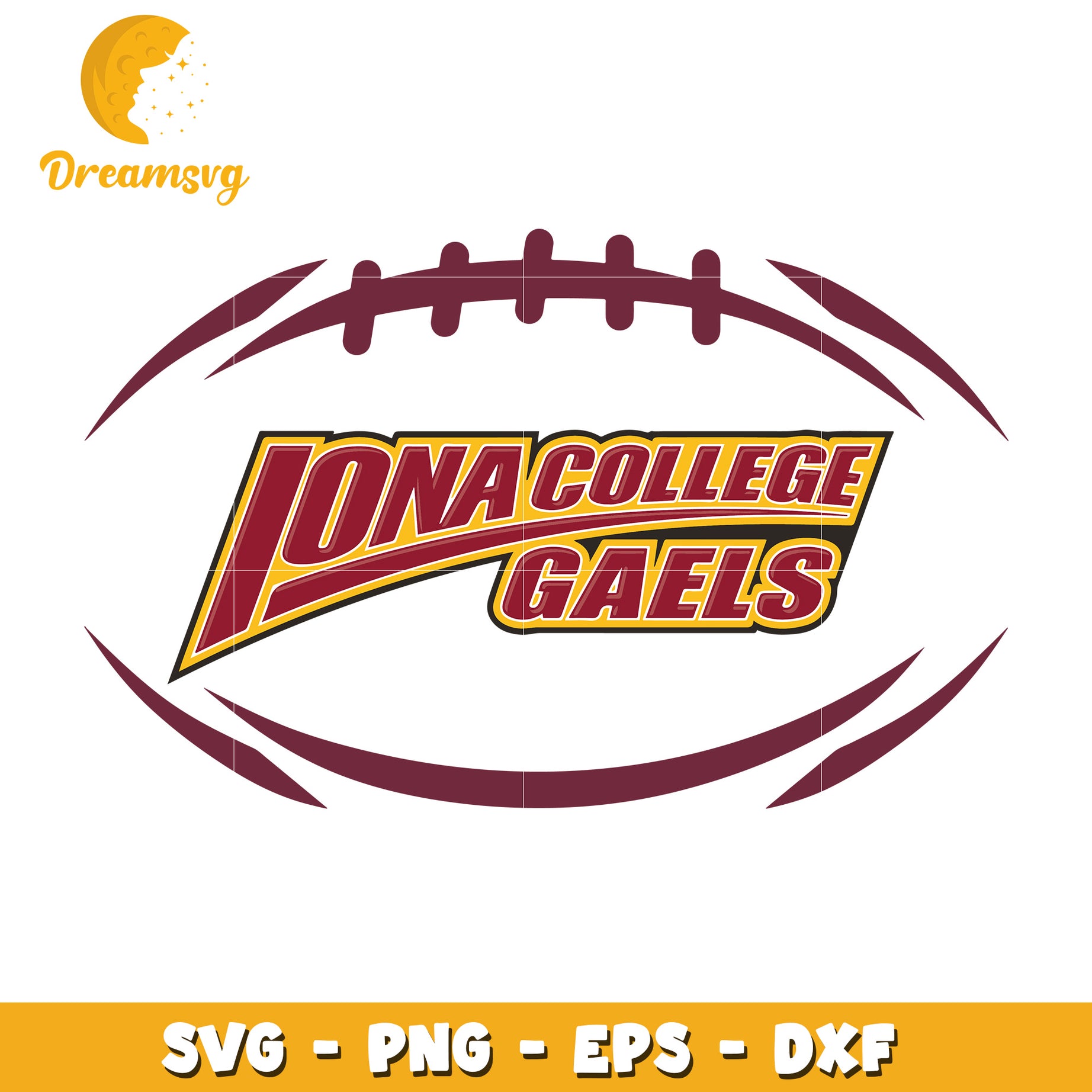 Iona College Gaels Football Logo SVG Cut File for Crafting