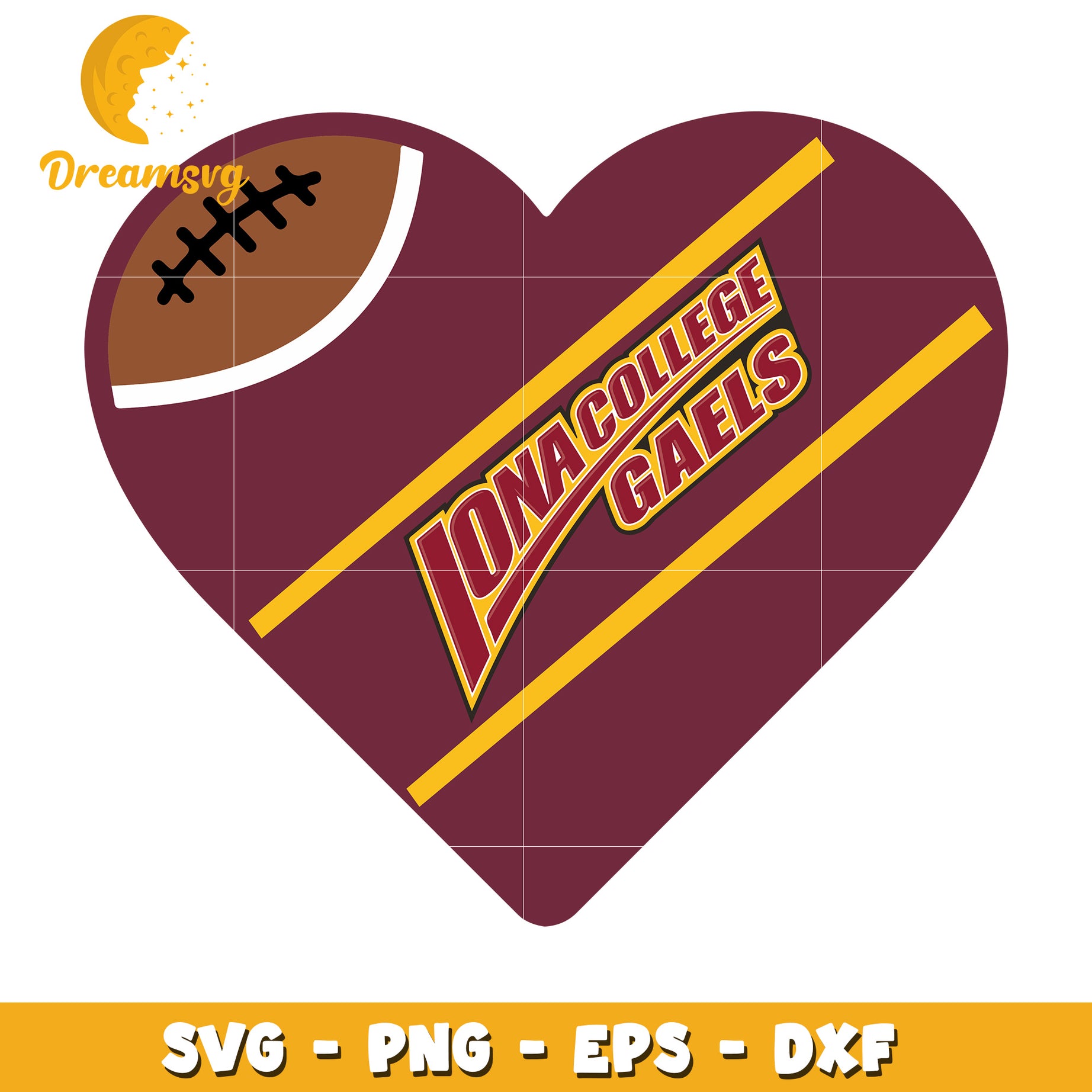 Iona College Gaels Heart SVG Cut File