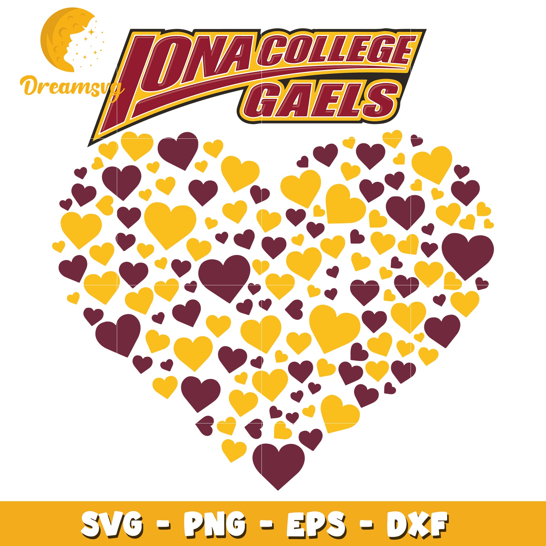 Iona College Gaels Heart SVG Design for Fans and Crafters