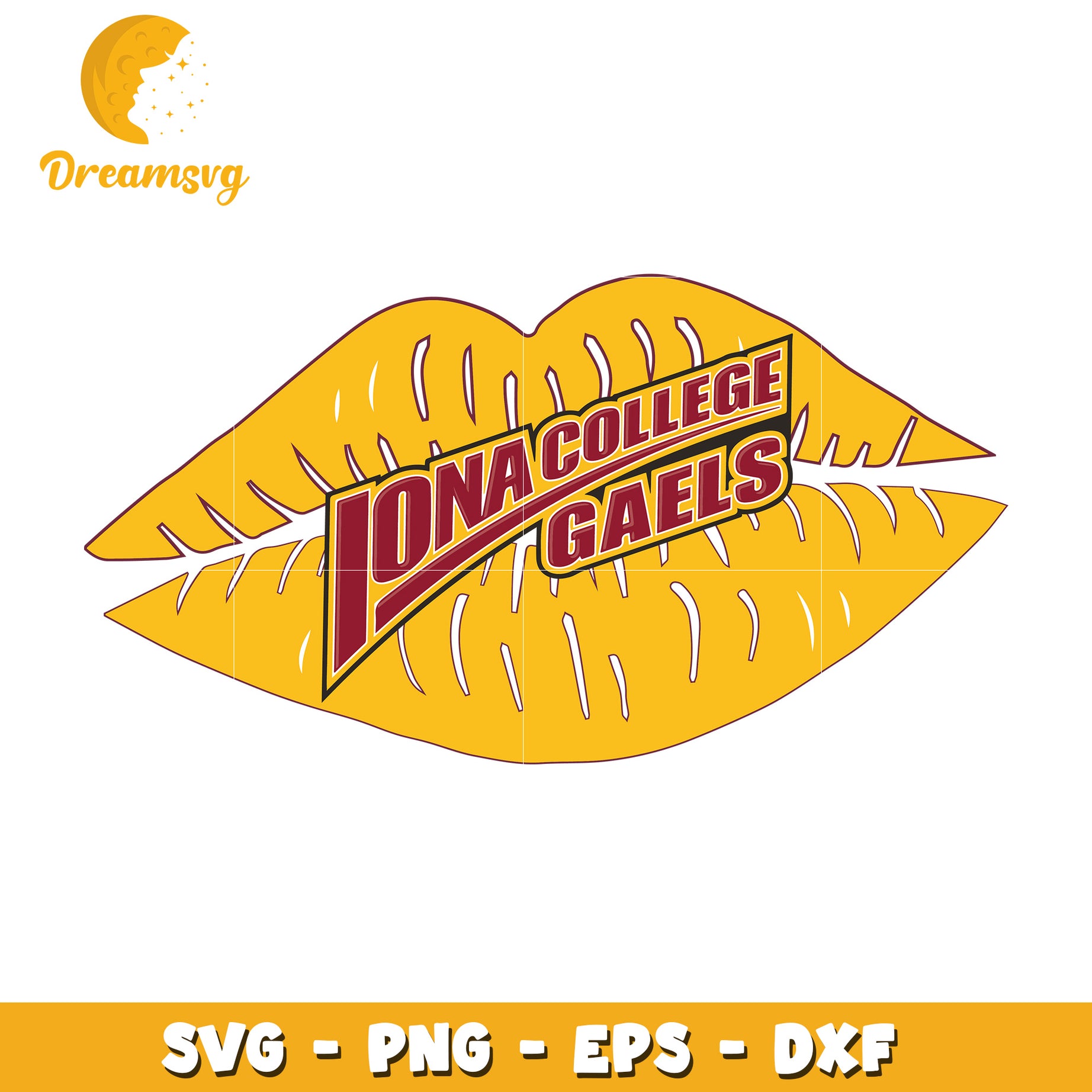 Iona College Gaels Kiss SVG Graphic for Fans and Crafts 60 Characters