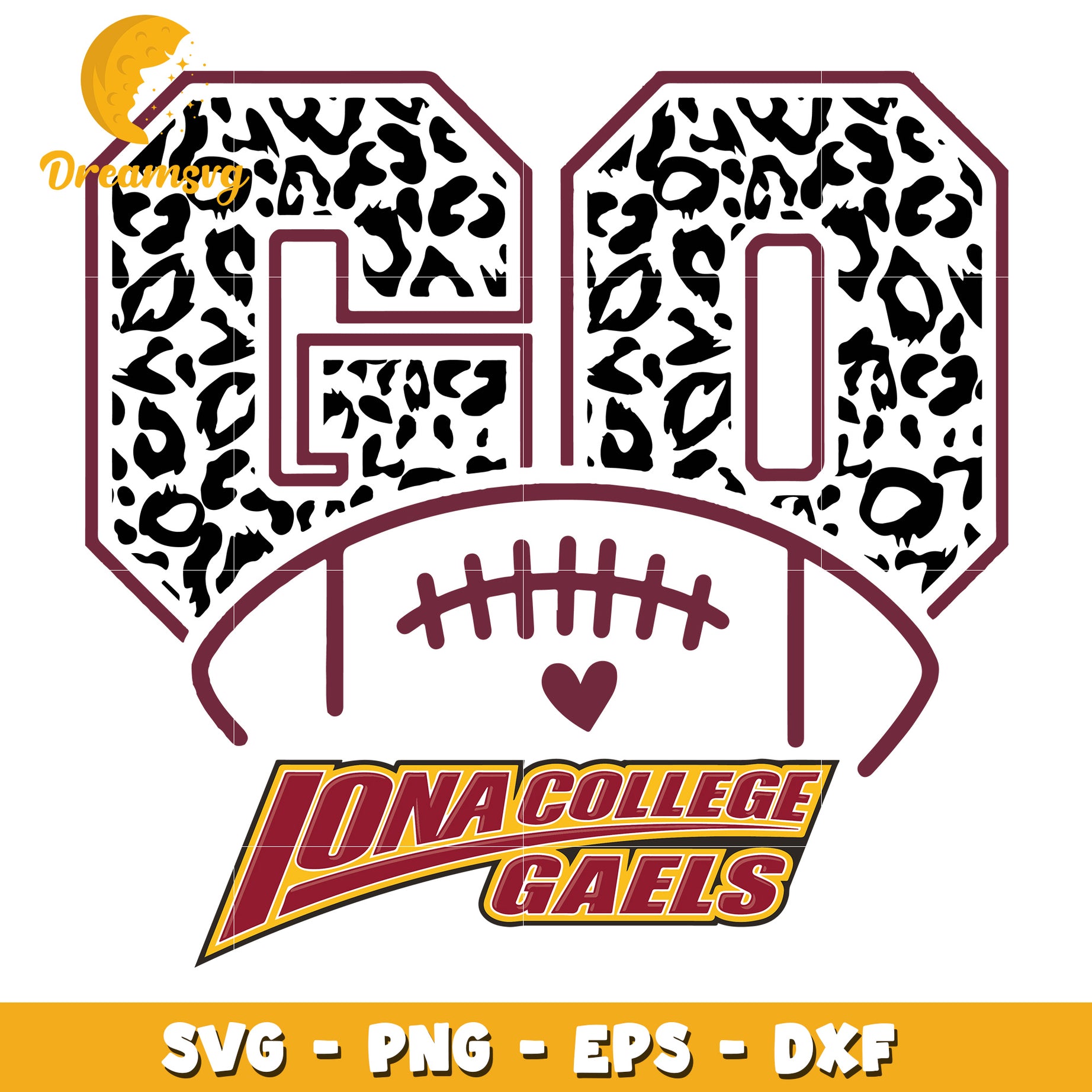 Iona College Gaels Leopard Print SVG