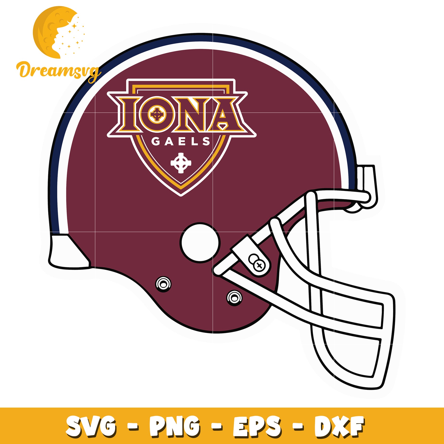 Iona Gaels Football Helmet SVG Design for Crafting Projects