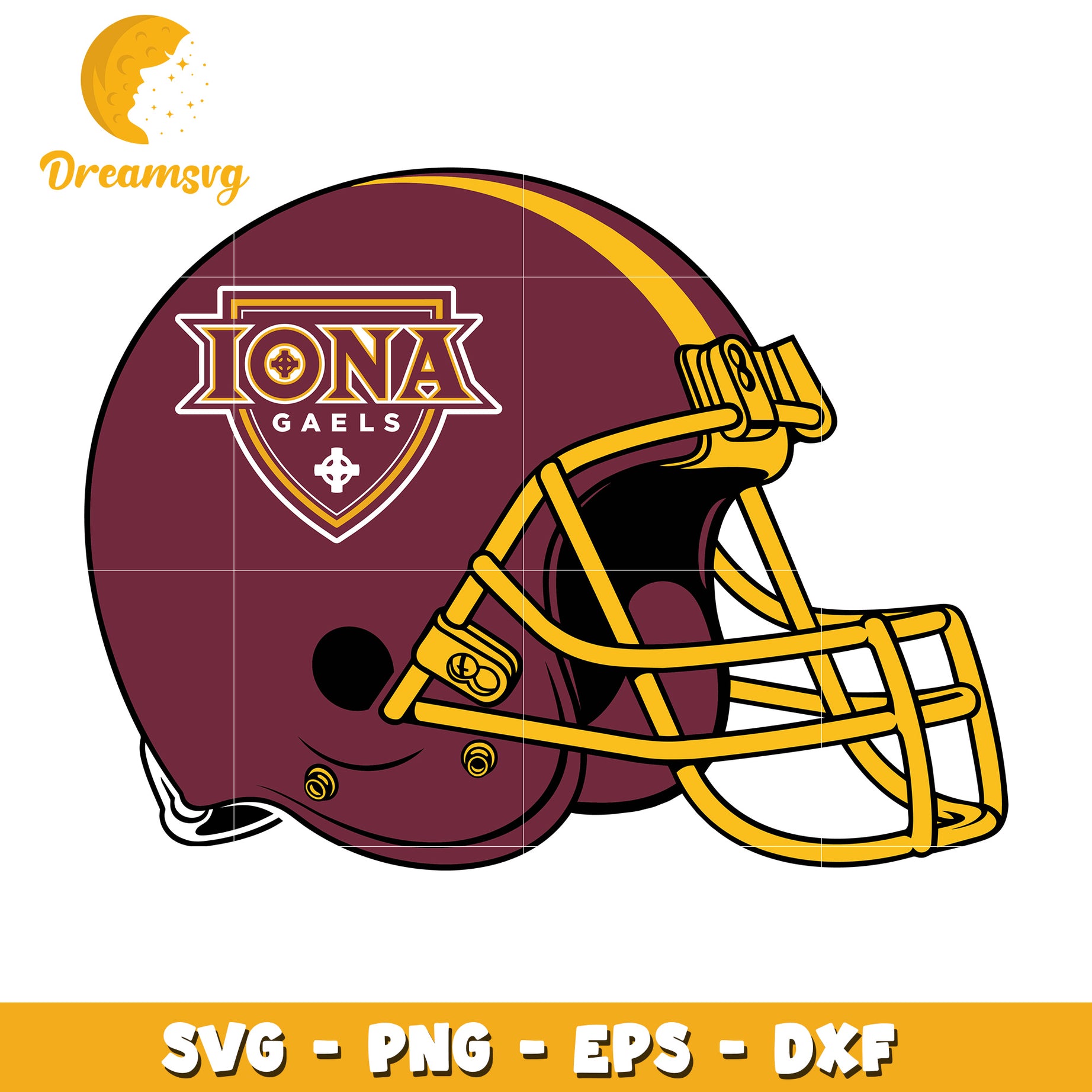 Iona Gaels Football Helmet SVG Design for Crafts and DIY Projects