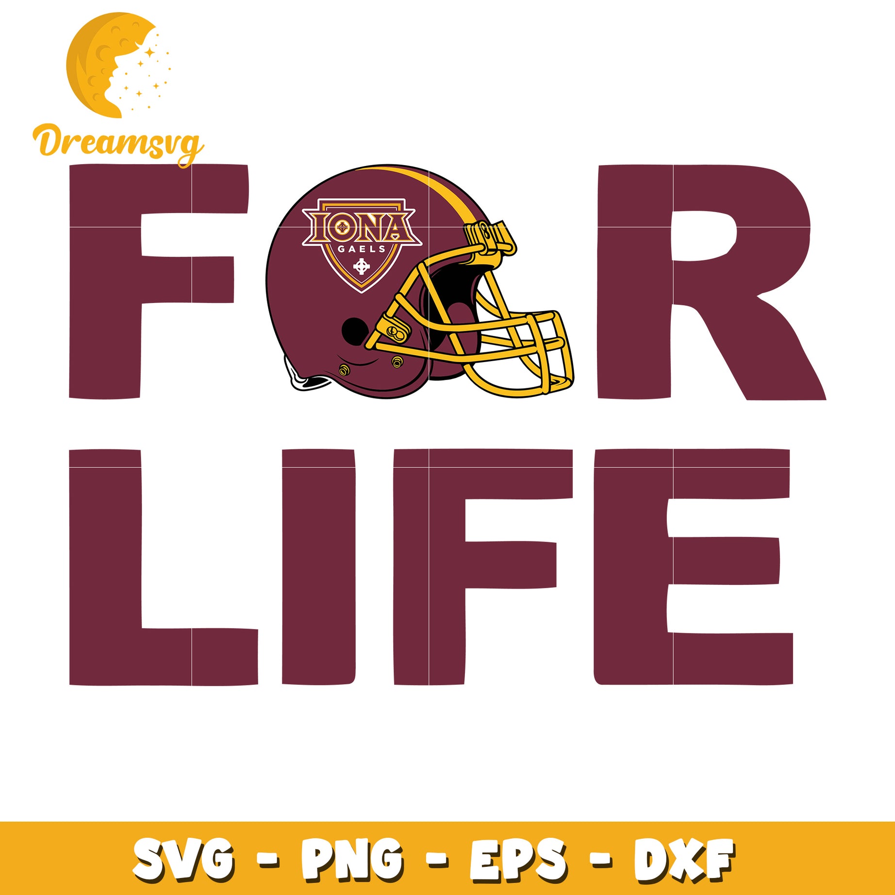 Iona Gaels Football SVG For Life Graphic Design Downloadable Art