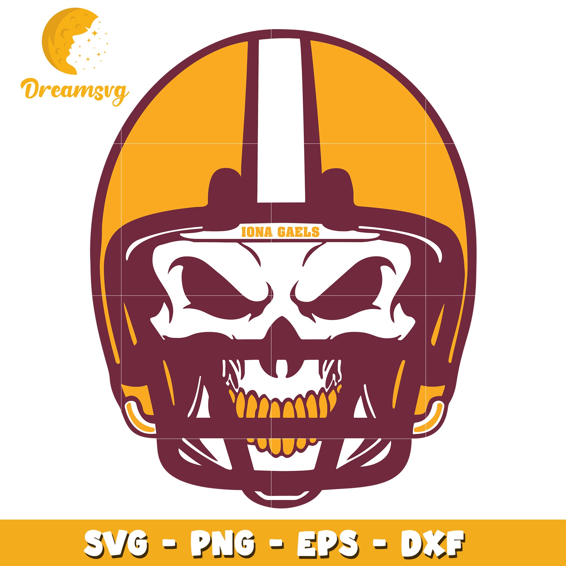 Iona Gaels Skull Football Helmet SVG PNG EPS DXF