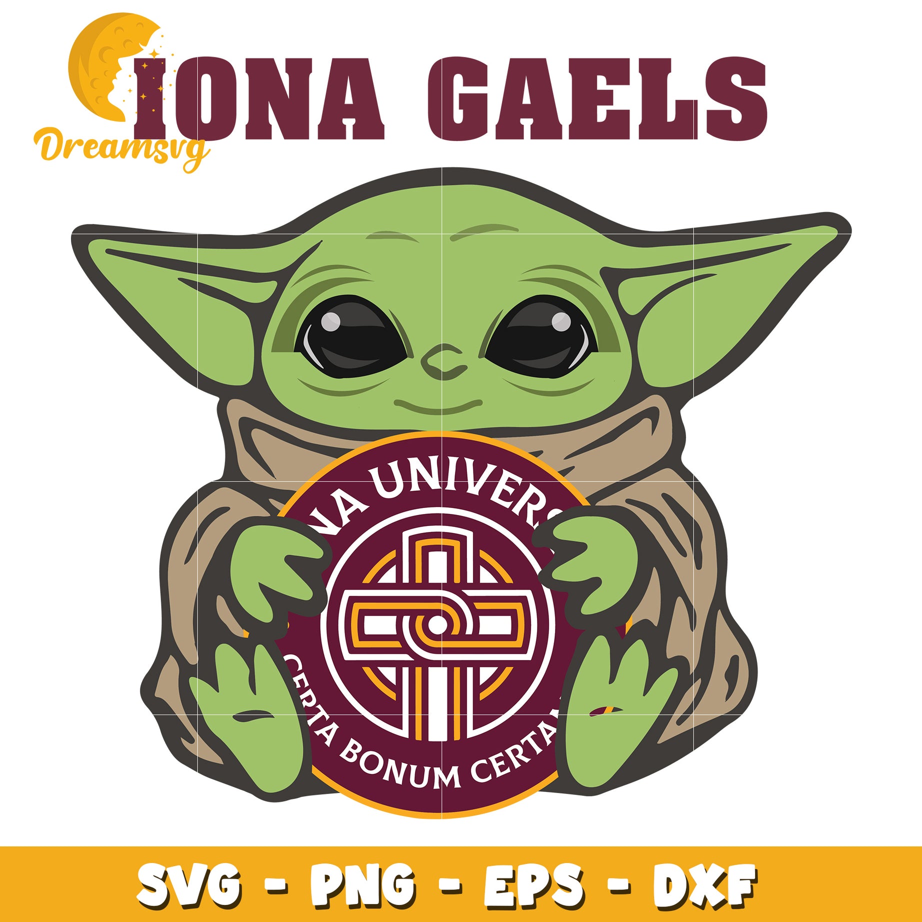 Iona Gaels Yoda SVG PNG EPS DXF