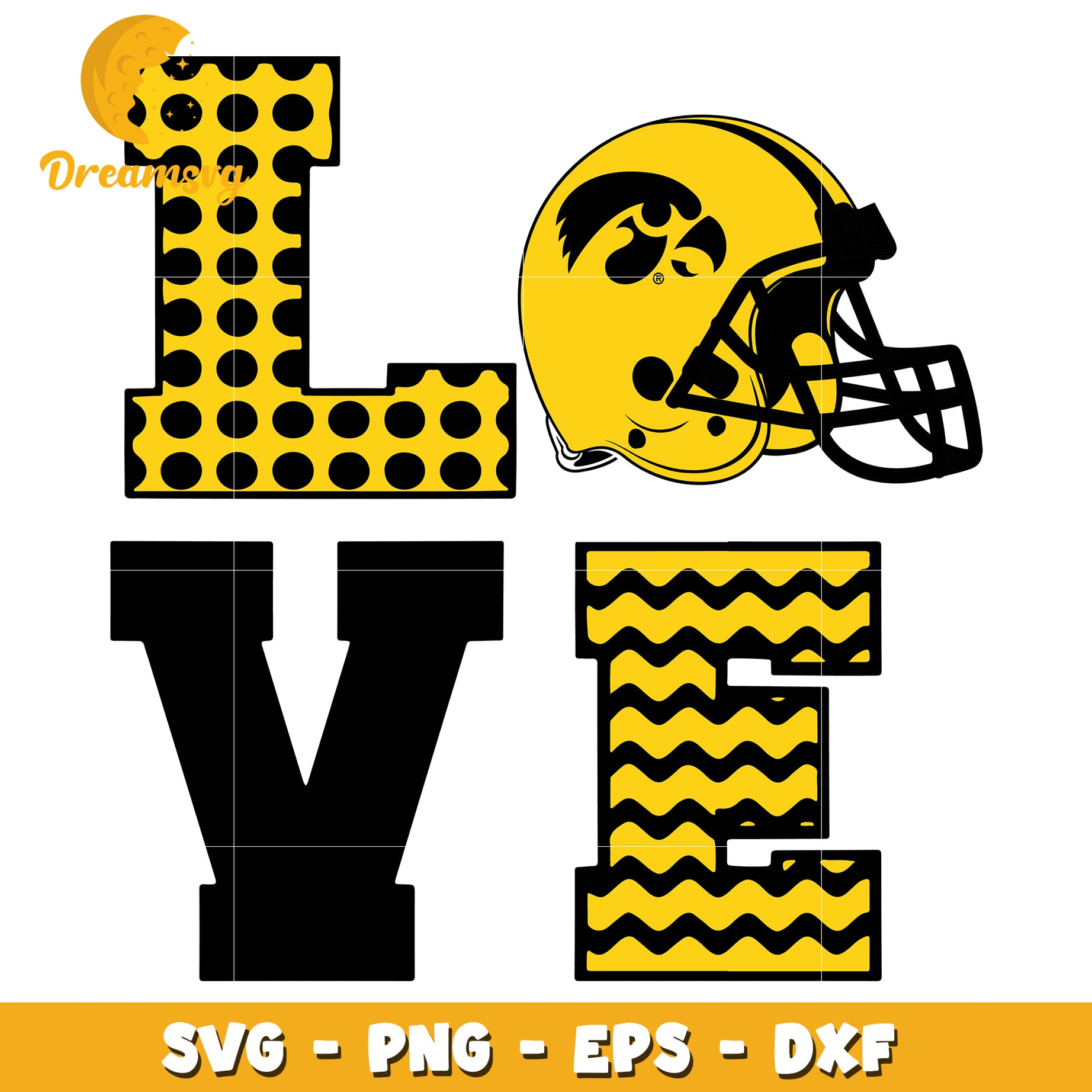 Iowa Football Love SVG PNG EPS DXF