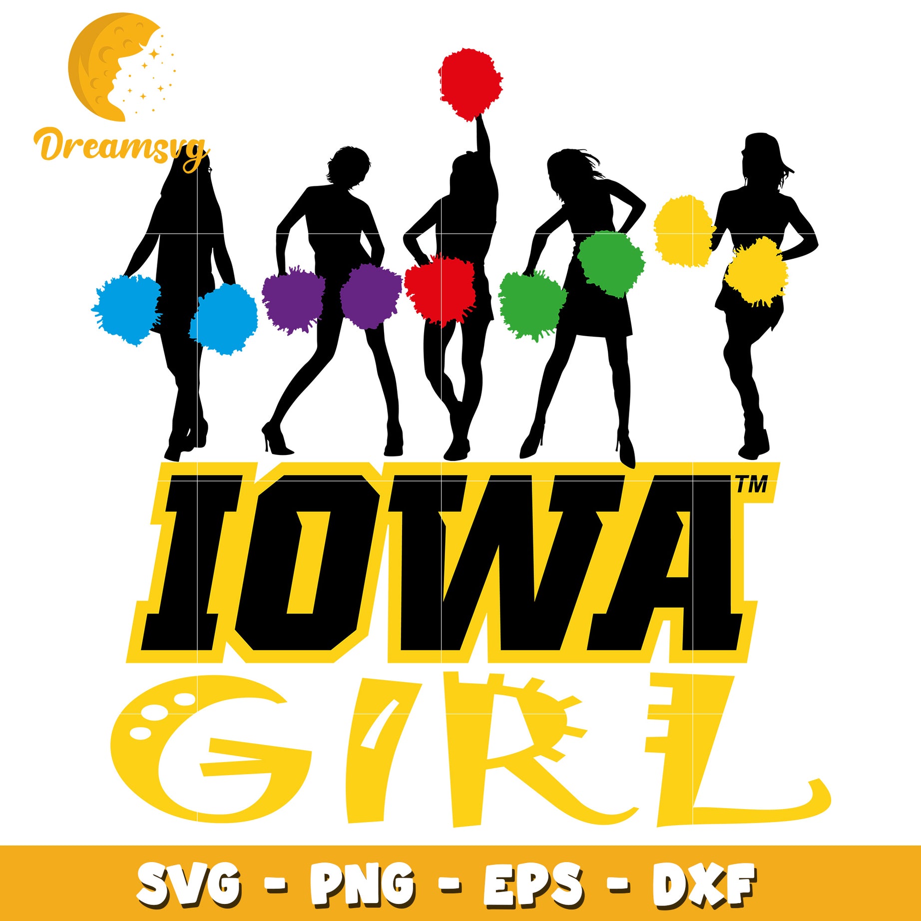 Iowa Girl Cheerleaders SVG PNG EPS DXF