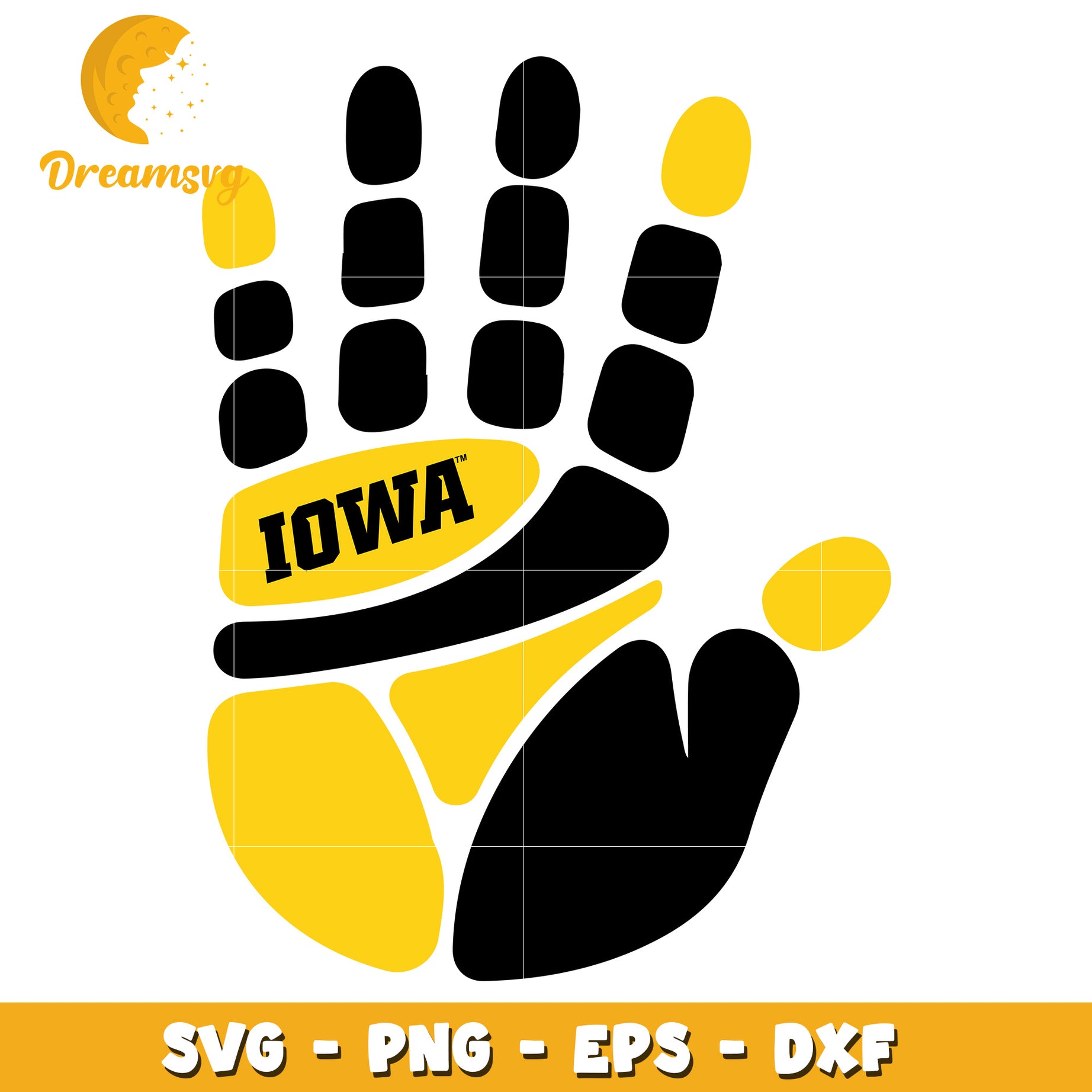 Iowa Handprint SVG PNG EPS DXF Cut File