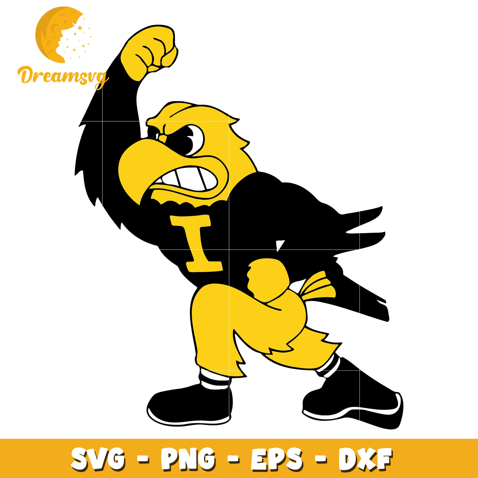 Iowa Hawkeye Mascot SVG PNG EPS DXF